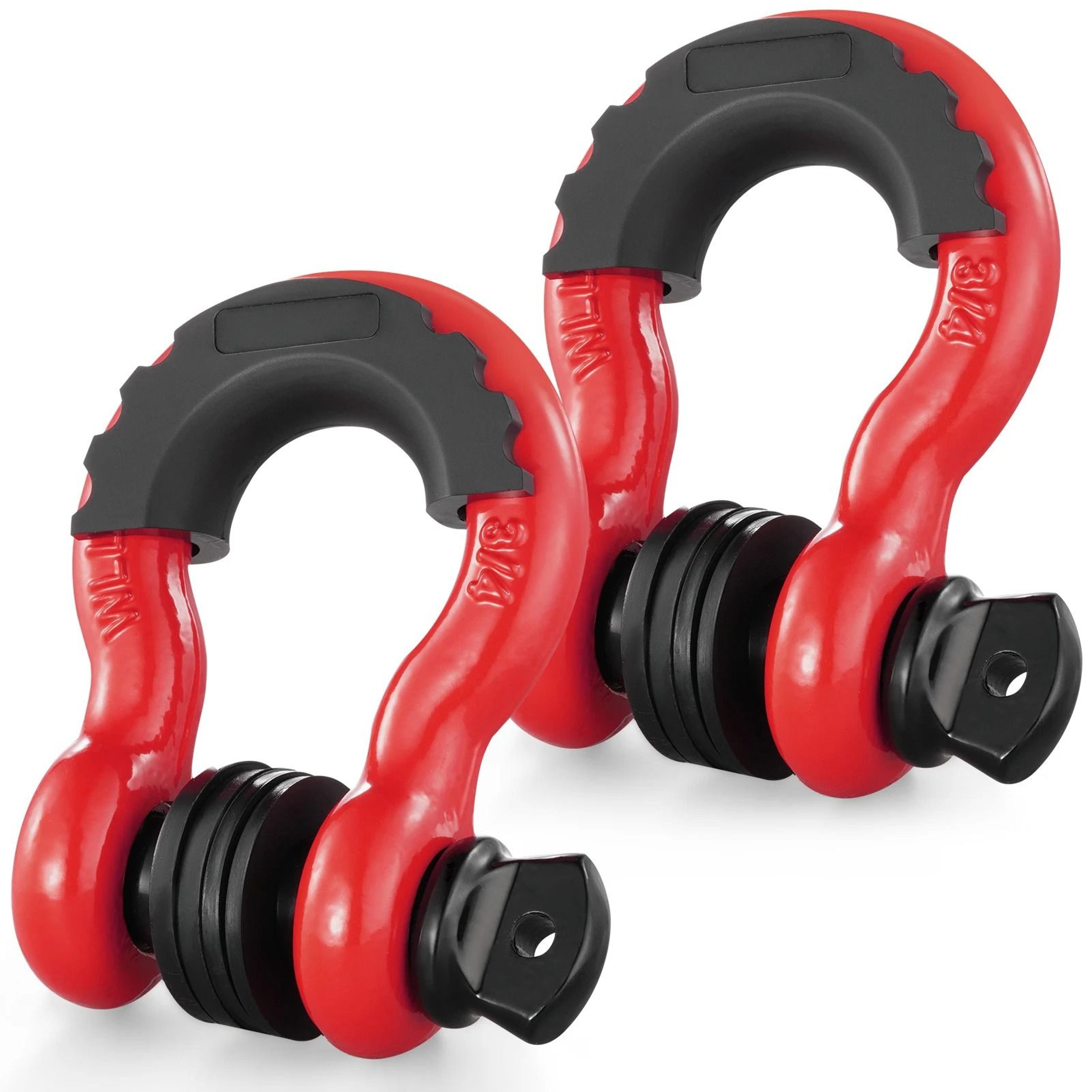heavy-duty 3/4 inch d-ring shackles (2-pack) – 62832 lb break strength bow shackles with isolators washers for off-roa