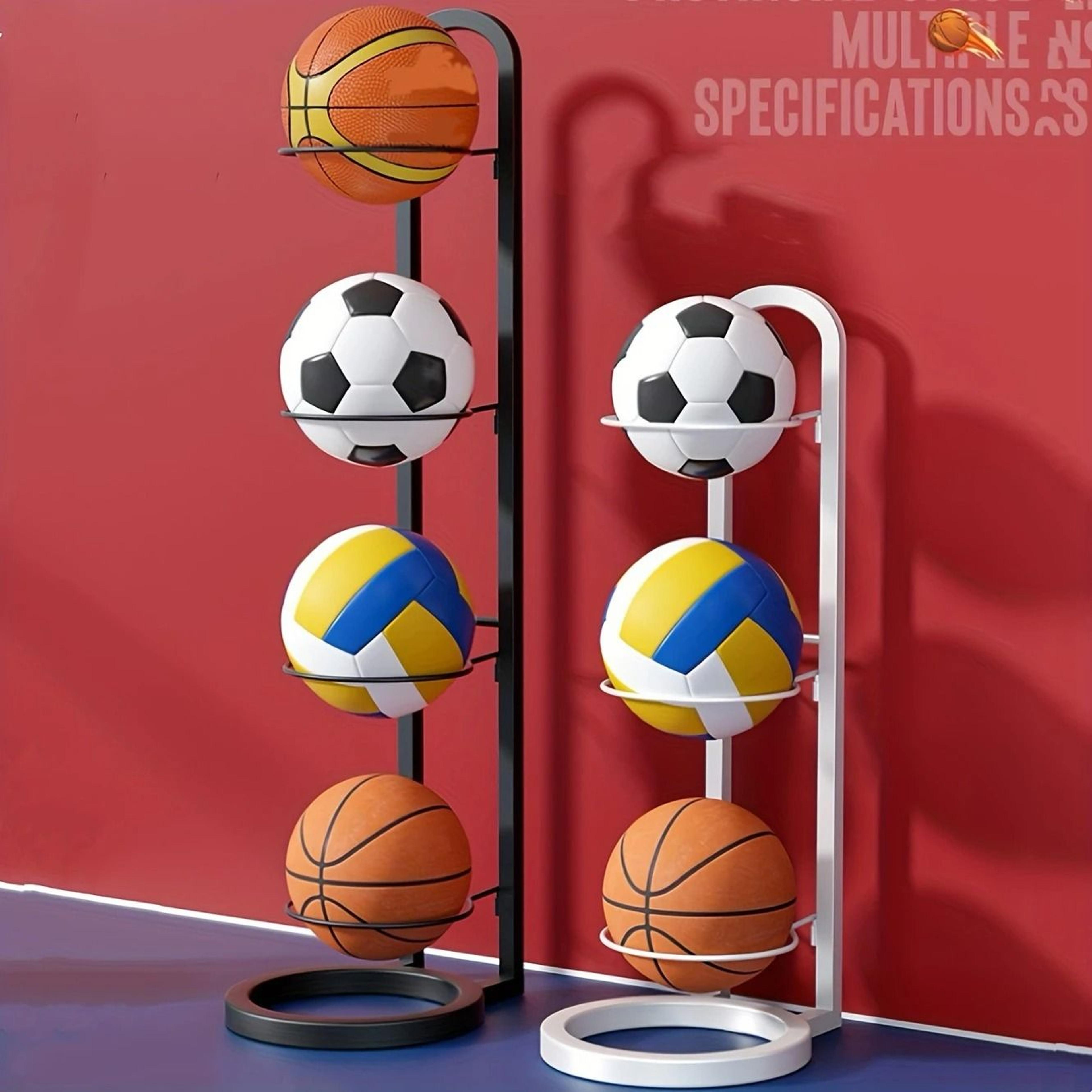 indoor basketball storage rack – carbon steel ball holder for basketball, football, and volleyball organization
