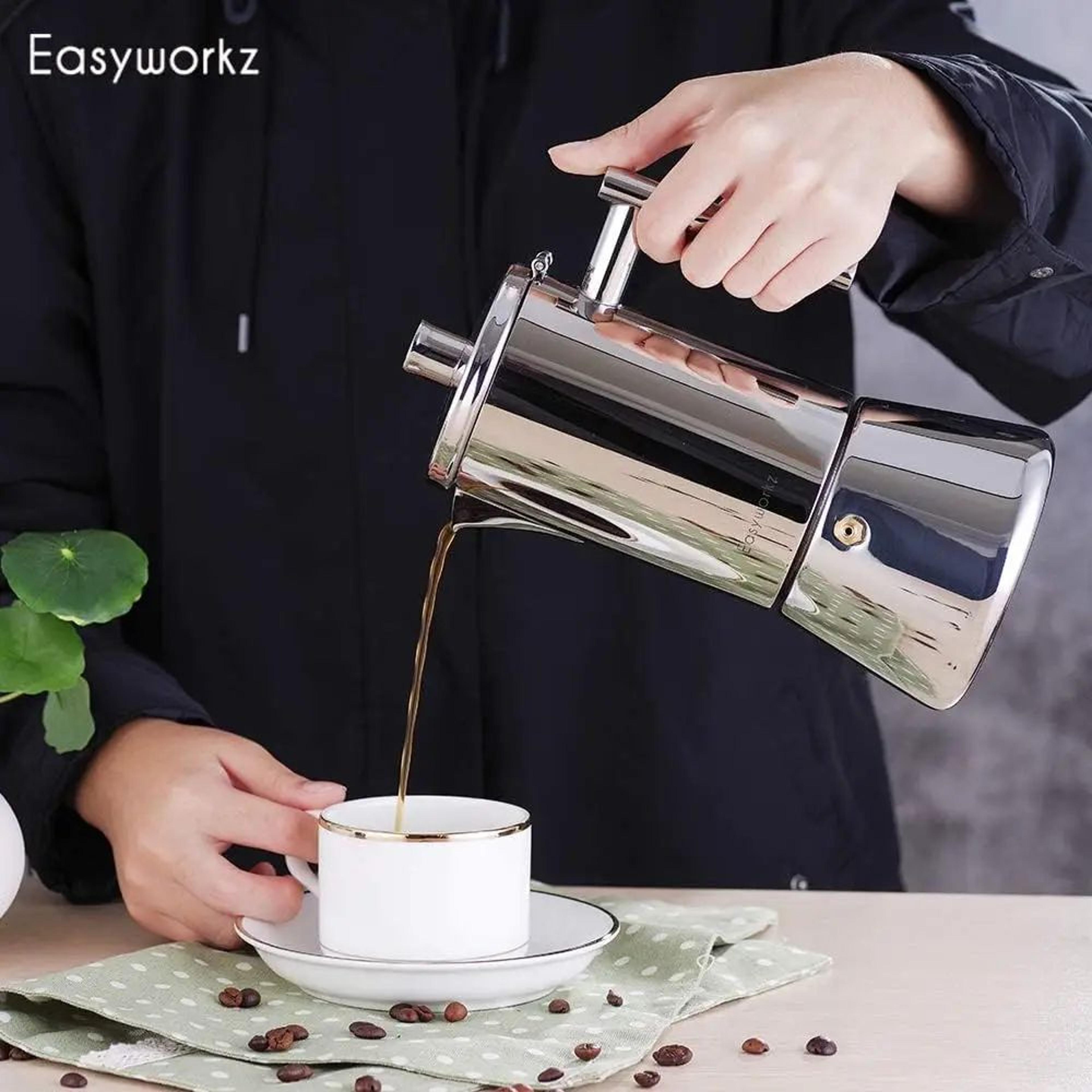 stainless steel stovetop espresso maker italian style induction coffee pot