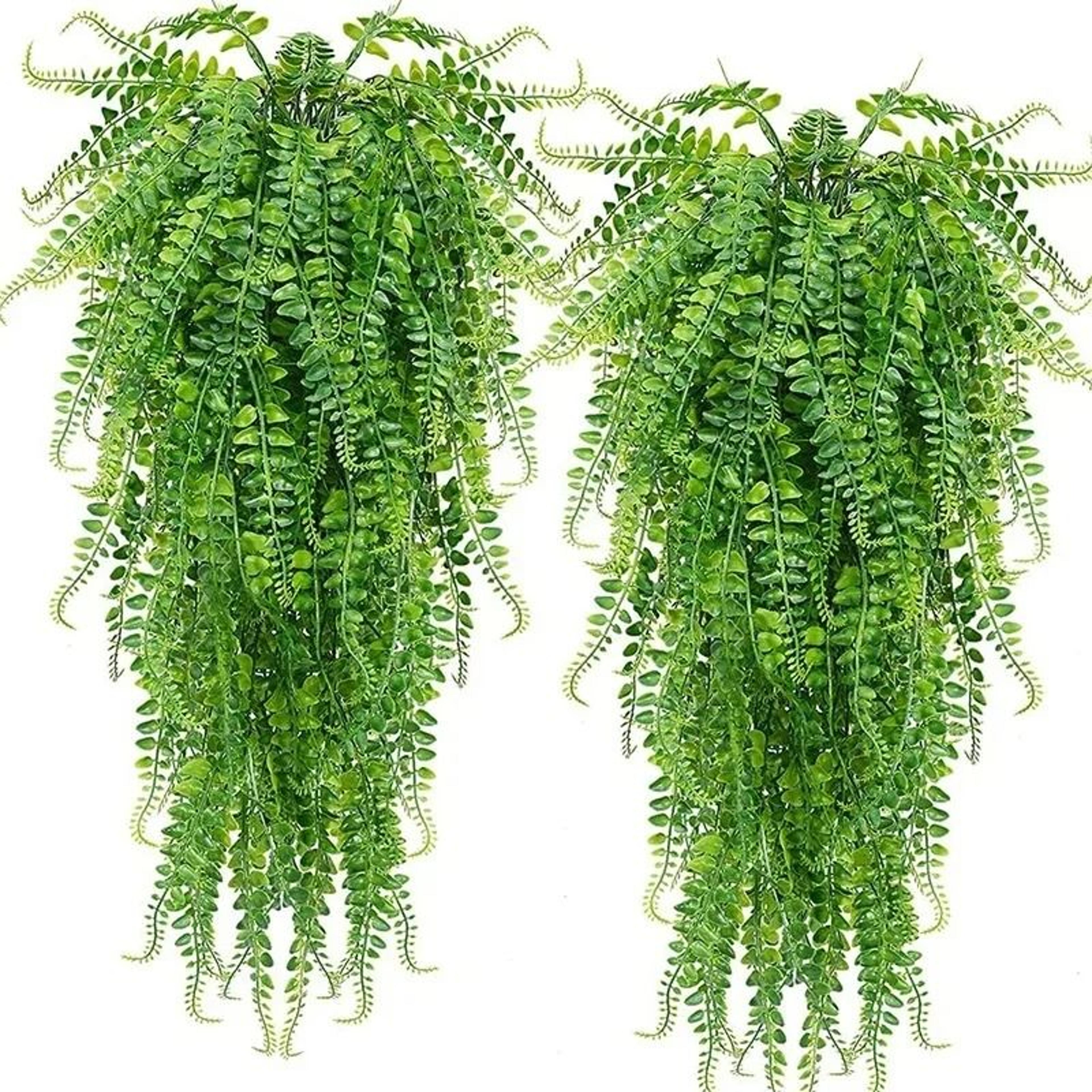 2pcs 35-inch persian fern hanging vines – lush artificial greenery for home, wall, wedding, and party decor