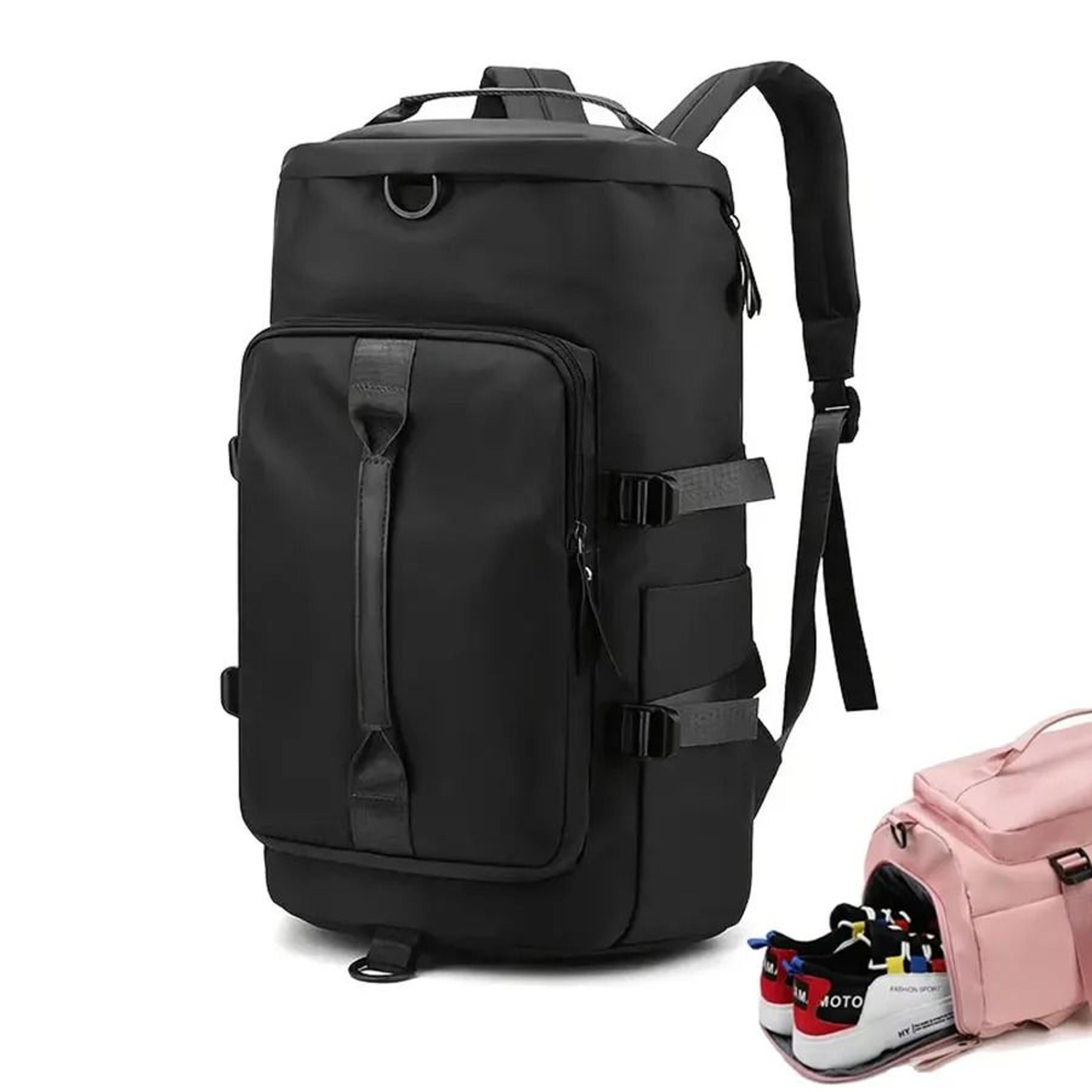 large capacity waterproof travel backpack duffel bag with shoe compartment and wet dry separation