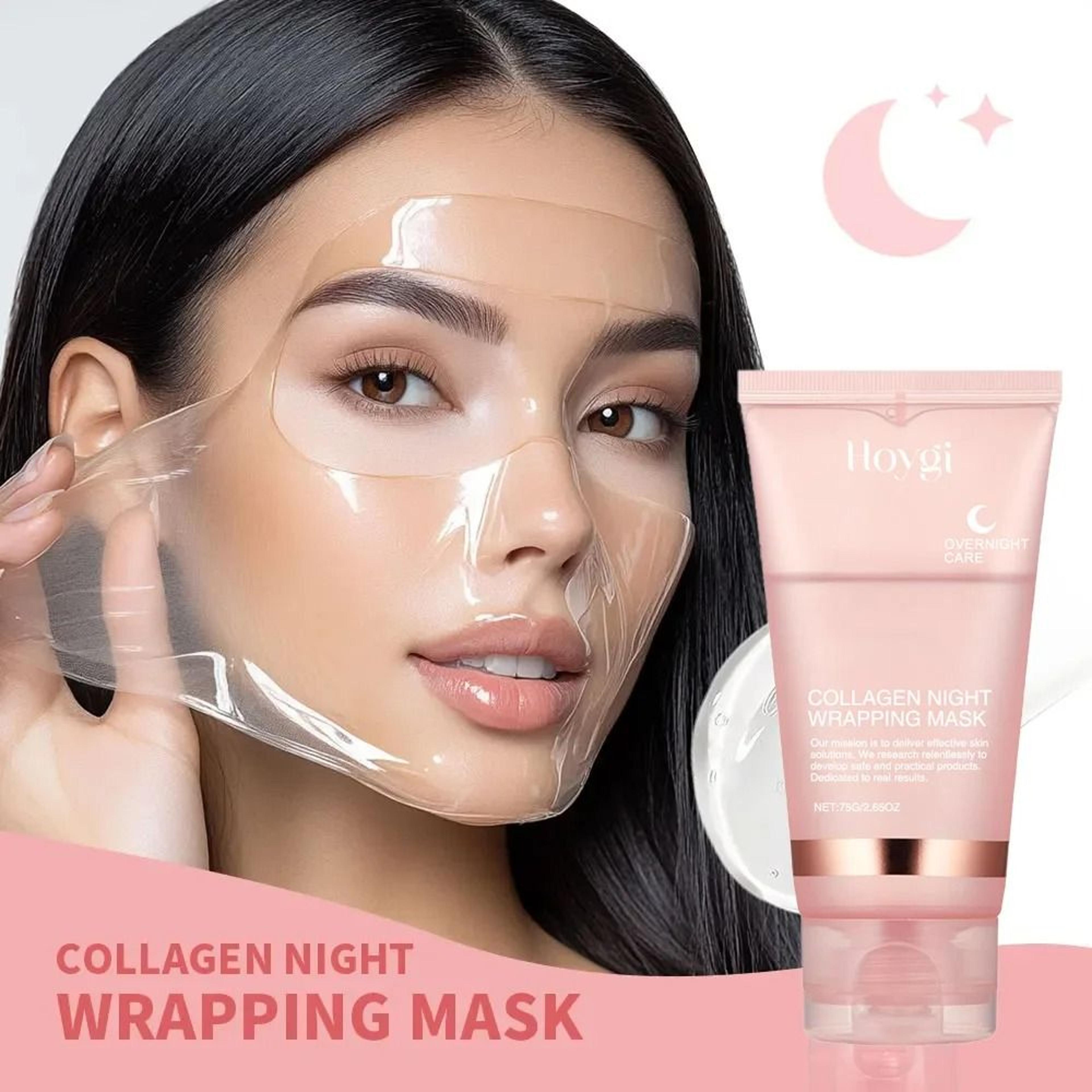 collagen overnight wrapping peel off facial mask deep hydration and firming night treatment