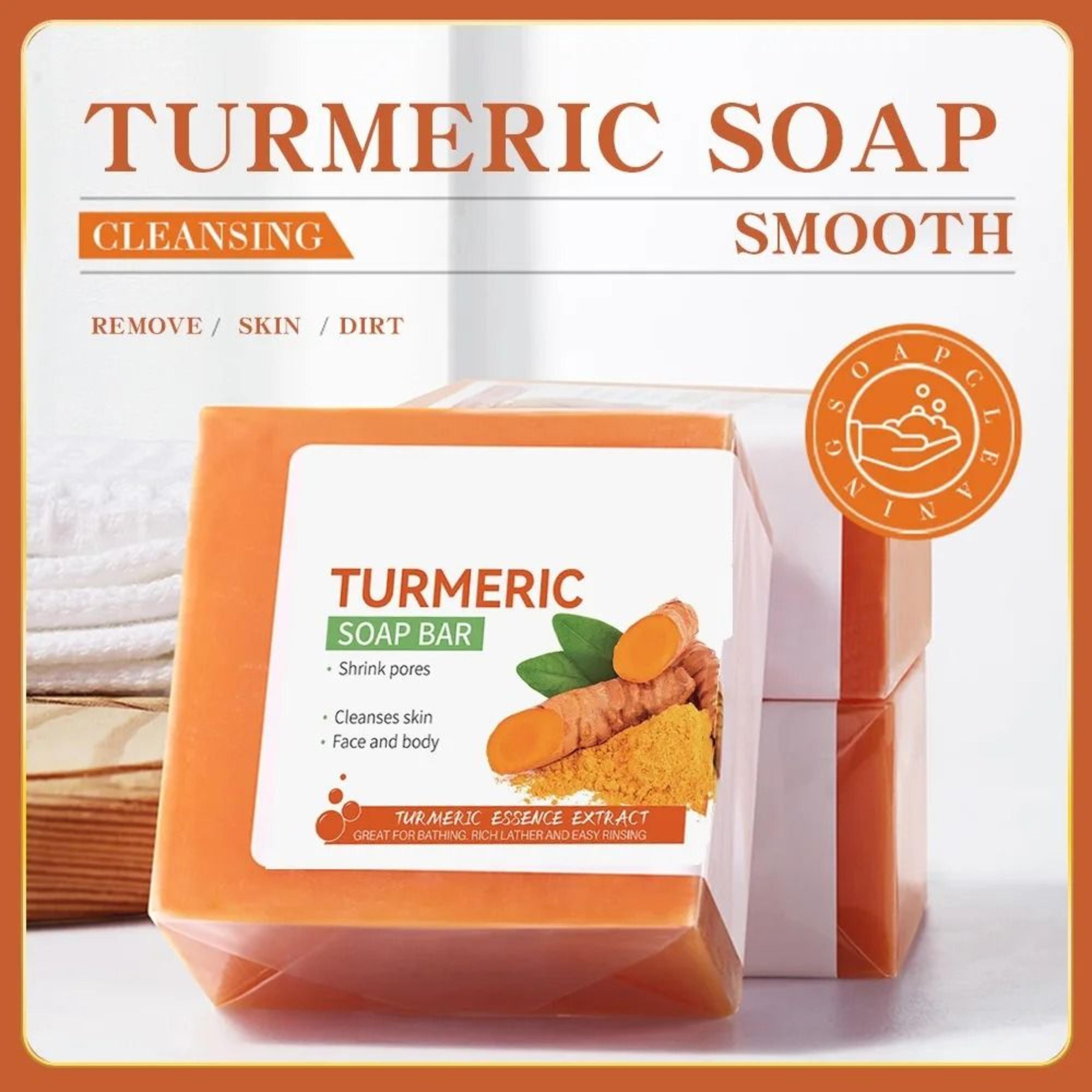 handmade turmeric soap brightening and moisturizing body and face cleanser