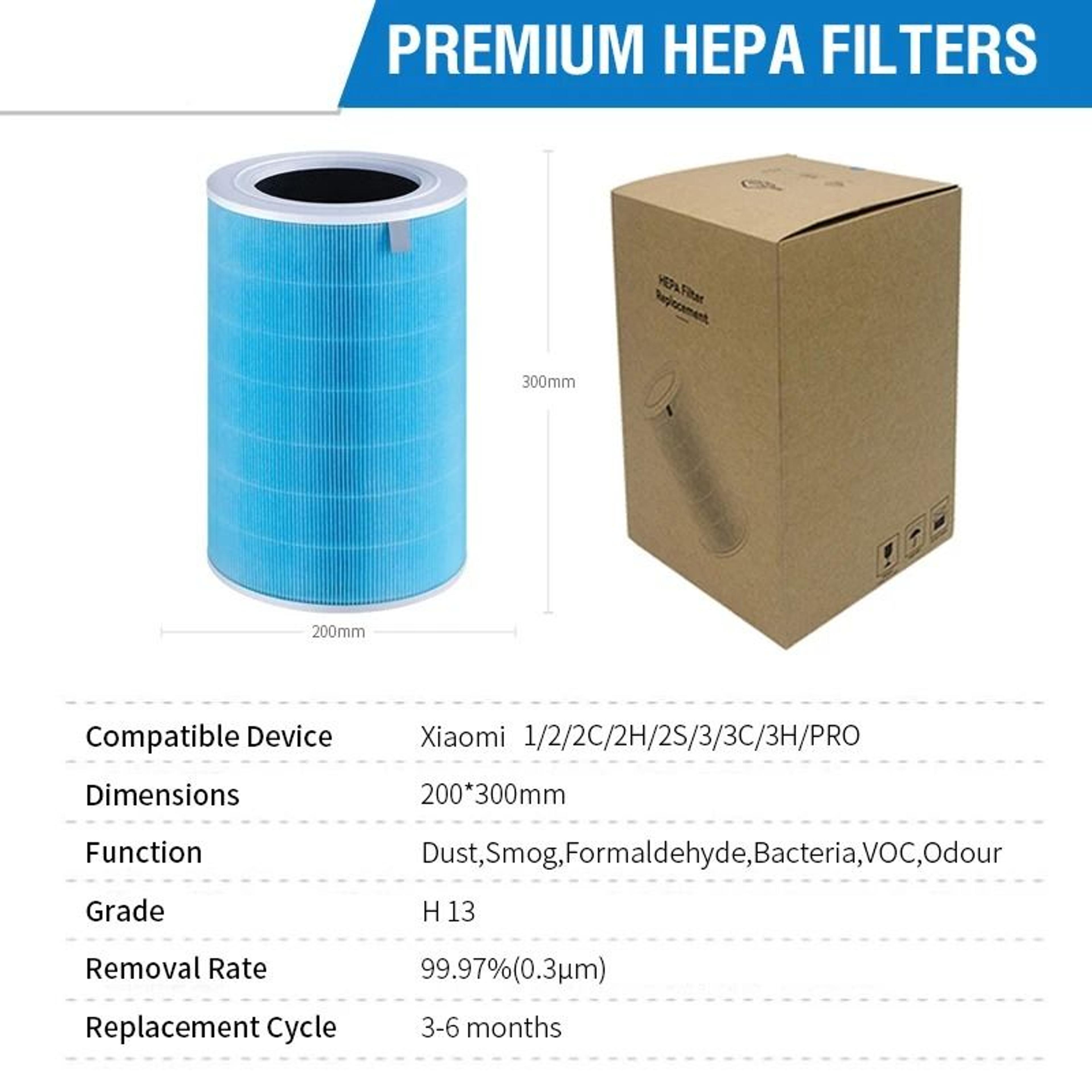 replacement air purifier filter compatible with xiaomi 2s, 3h, and formaldehyde removal series