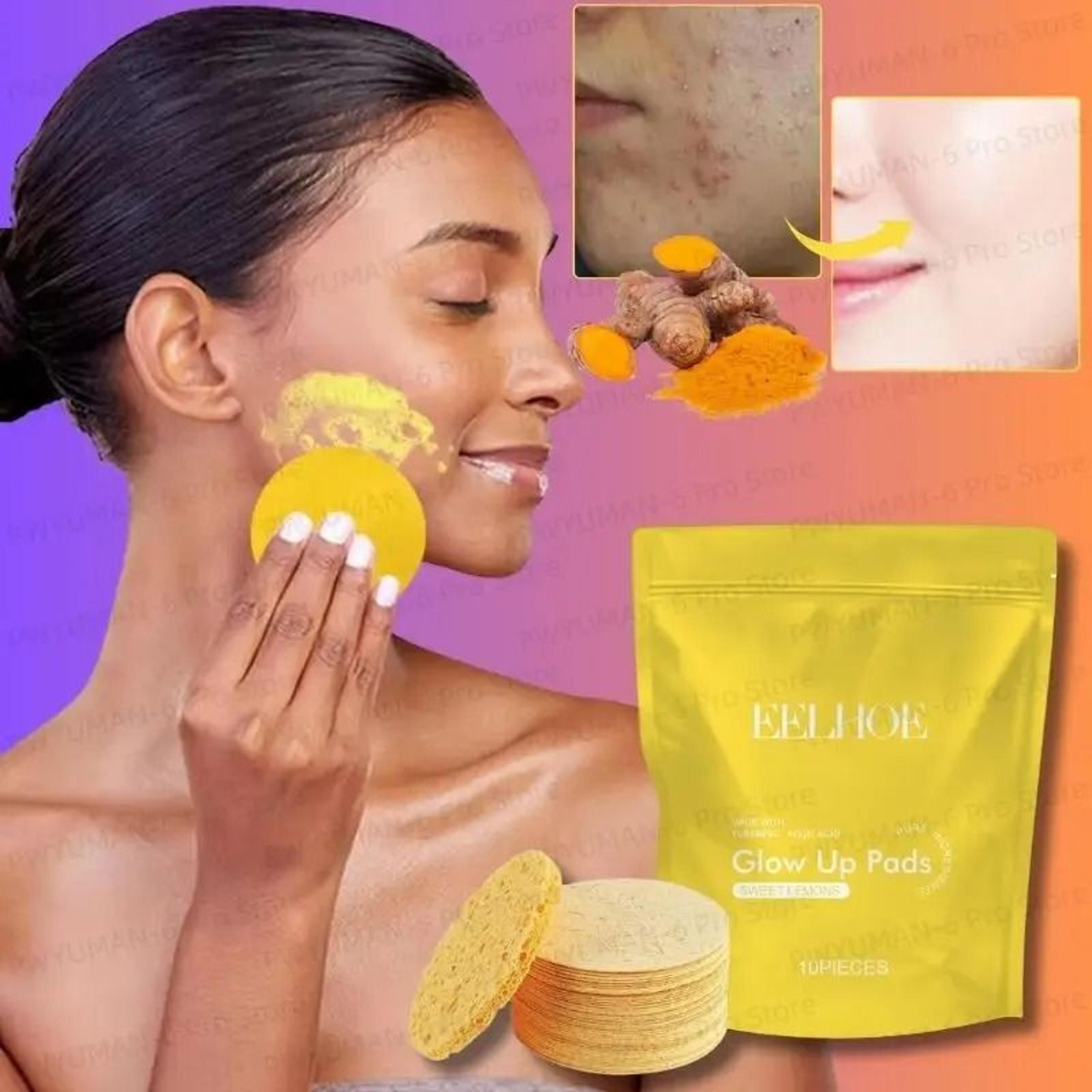 turmeric kojic acid exfoliating cleansing pads for daily deep cleaning and brightening