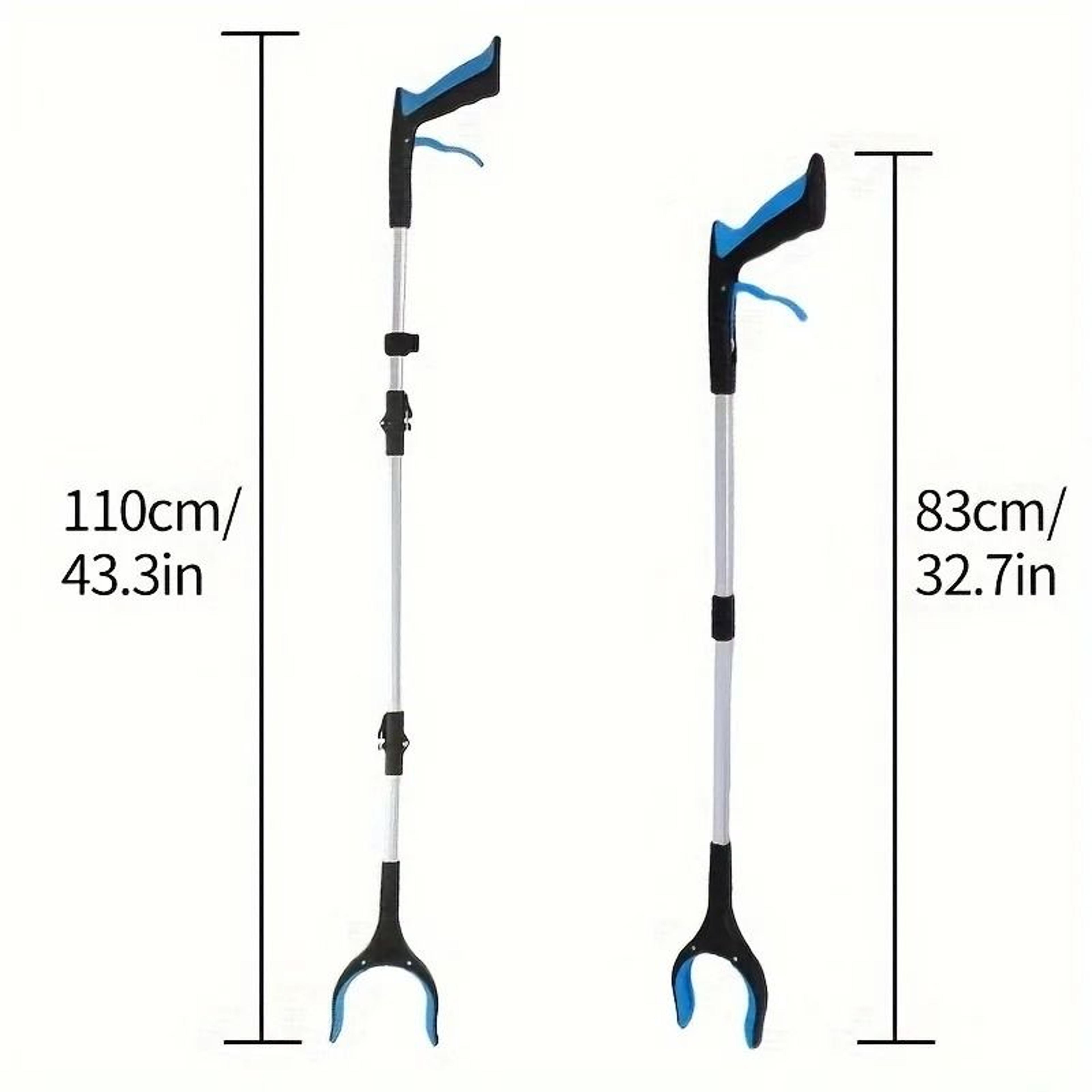 foldable grabber reacher tool – aluminum alloy garbage picker stick with extended reach for cleaning and litter pickup