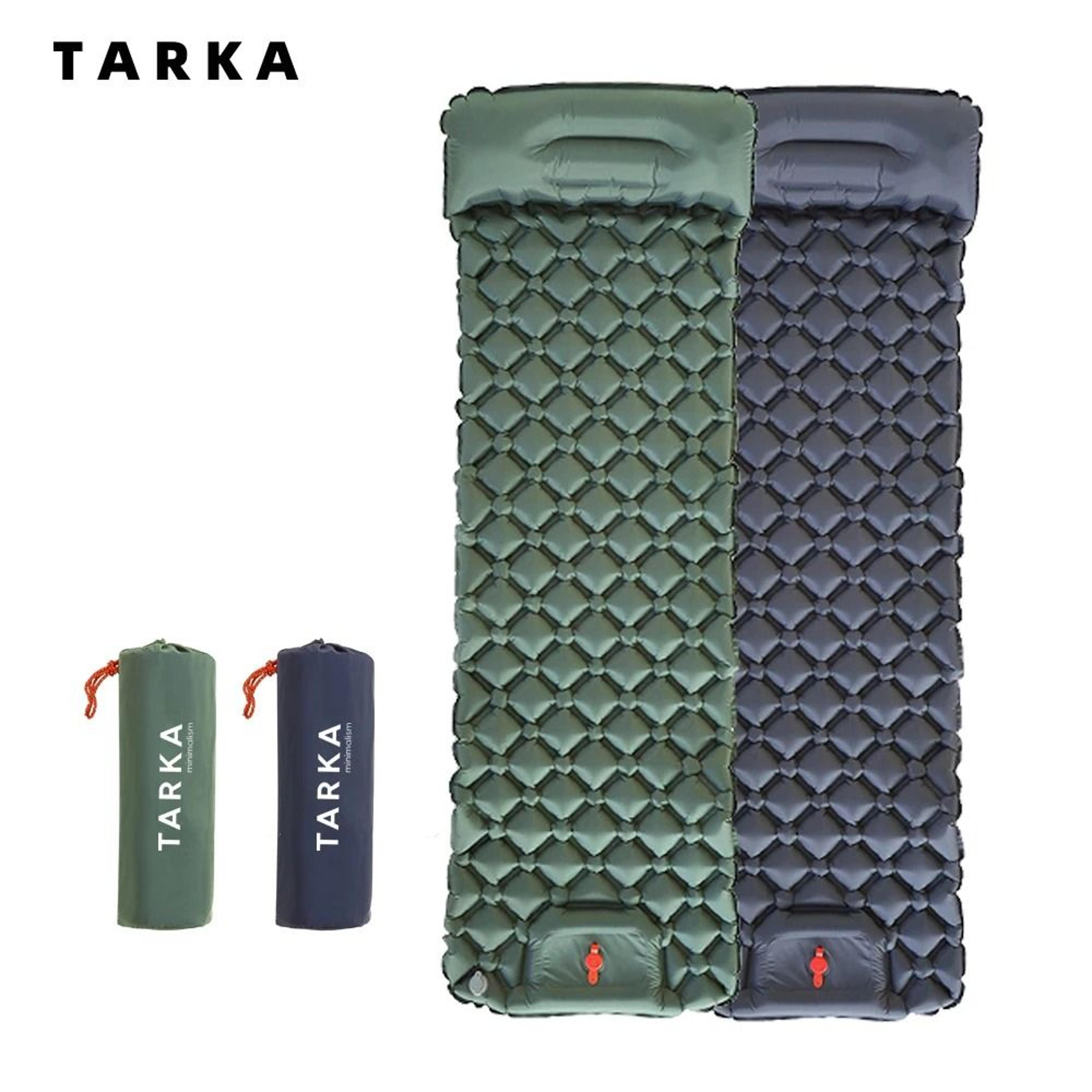 inflatable camping mattress with built-in pillow – lightweight self-inflating sleeping pad for outdoor camping, hiking a