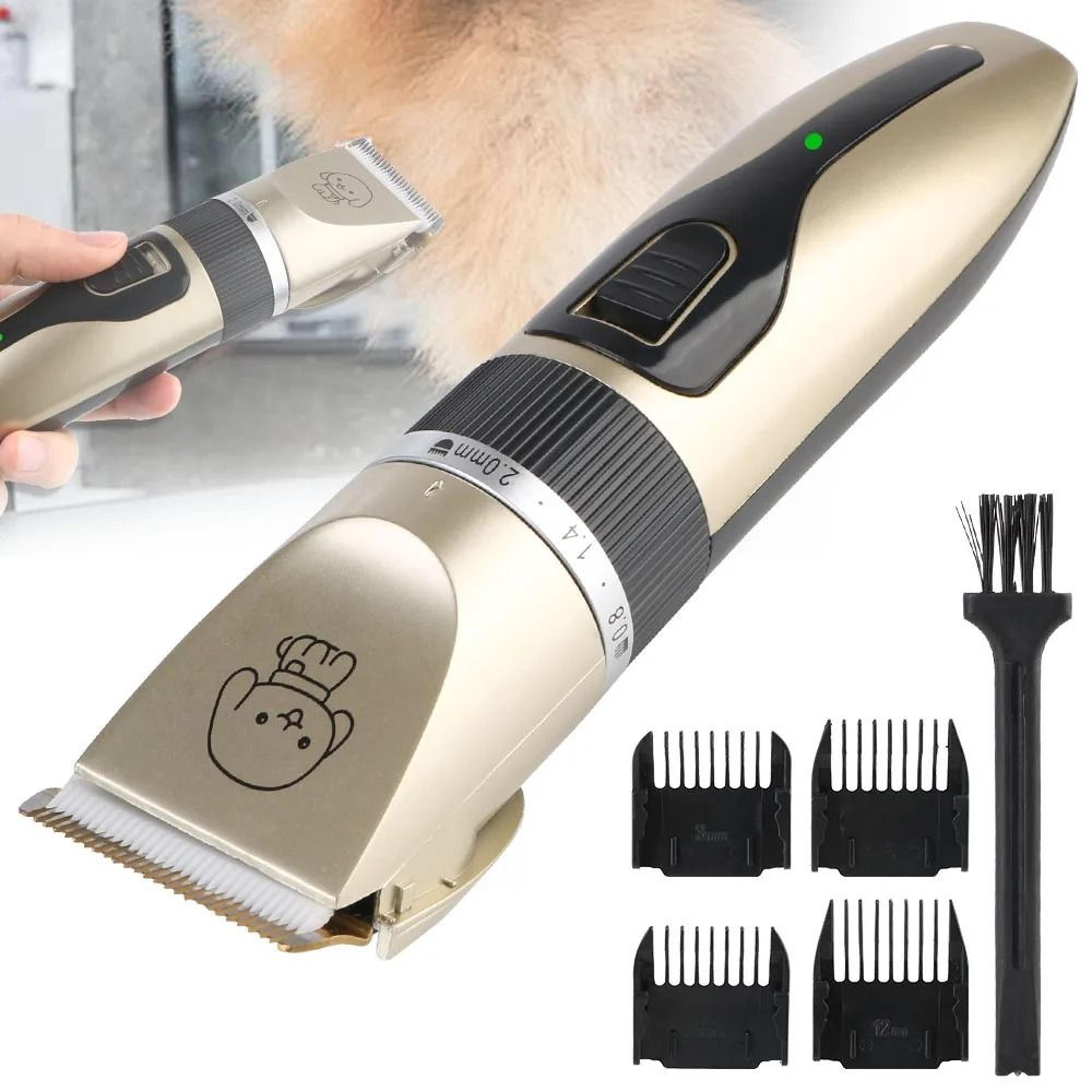 rechargeable pet hair clipper grooming trimmer set for dogs cats and rabbits low noise electric shaver