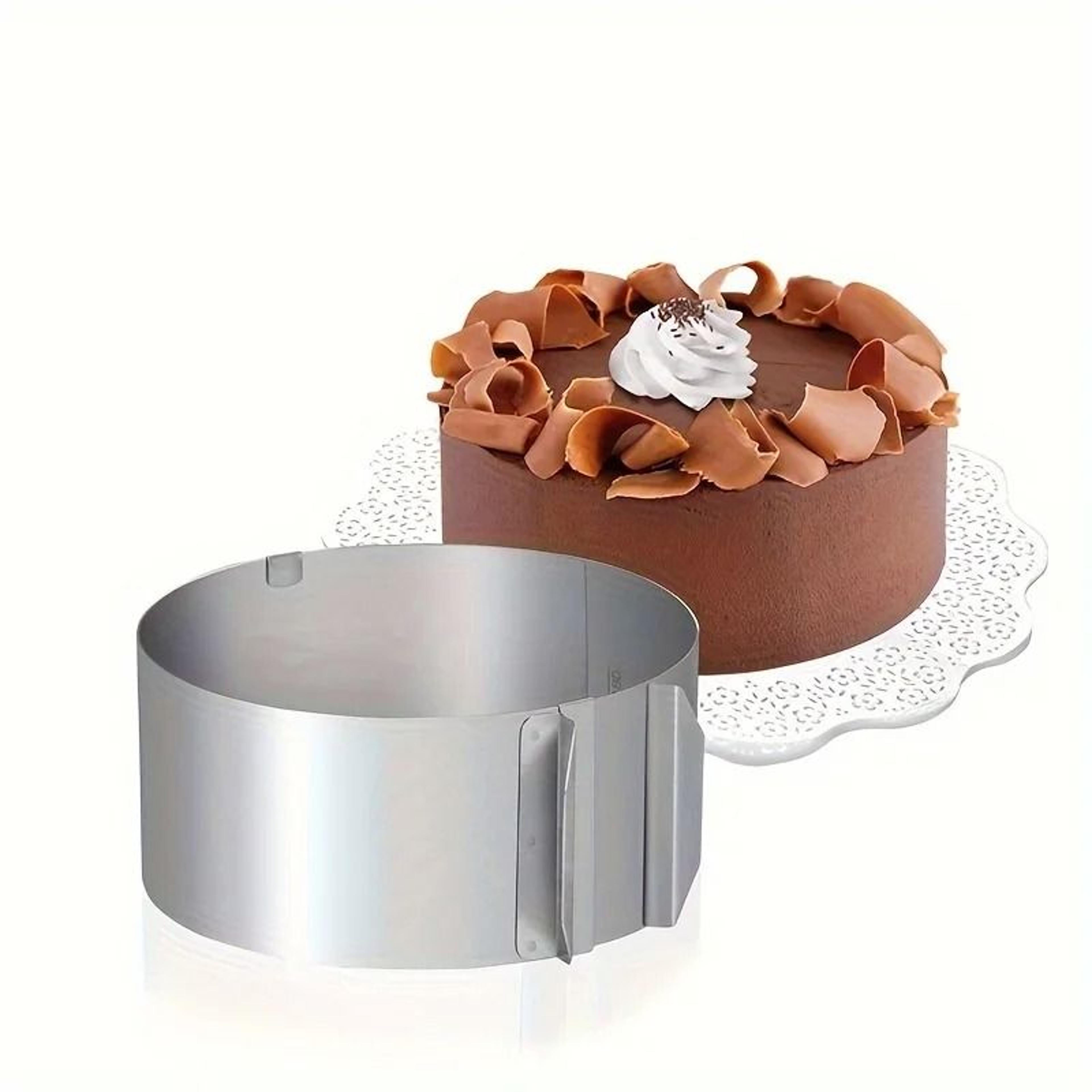 adjustable stainless steel cake ring – round mousse mold for baking, cheesecake, and dessert layering