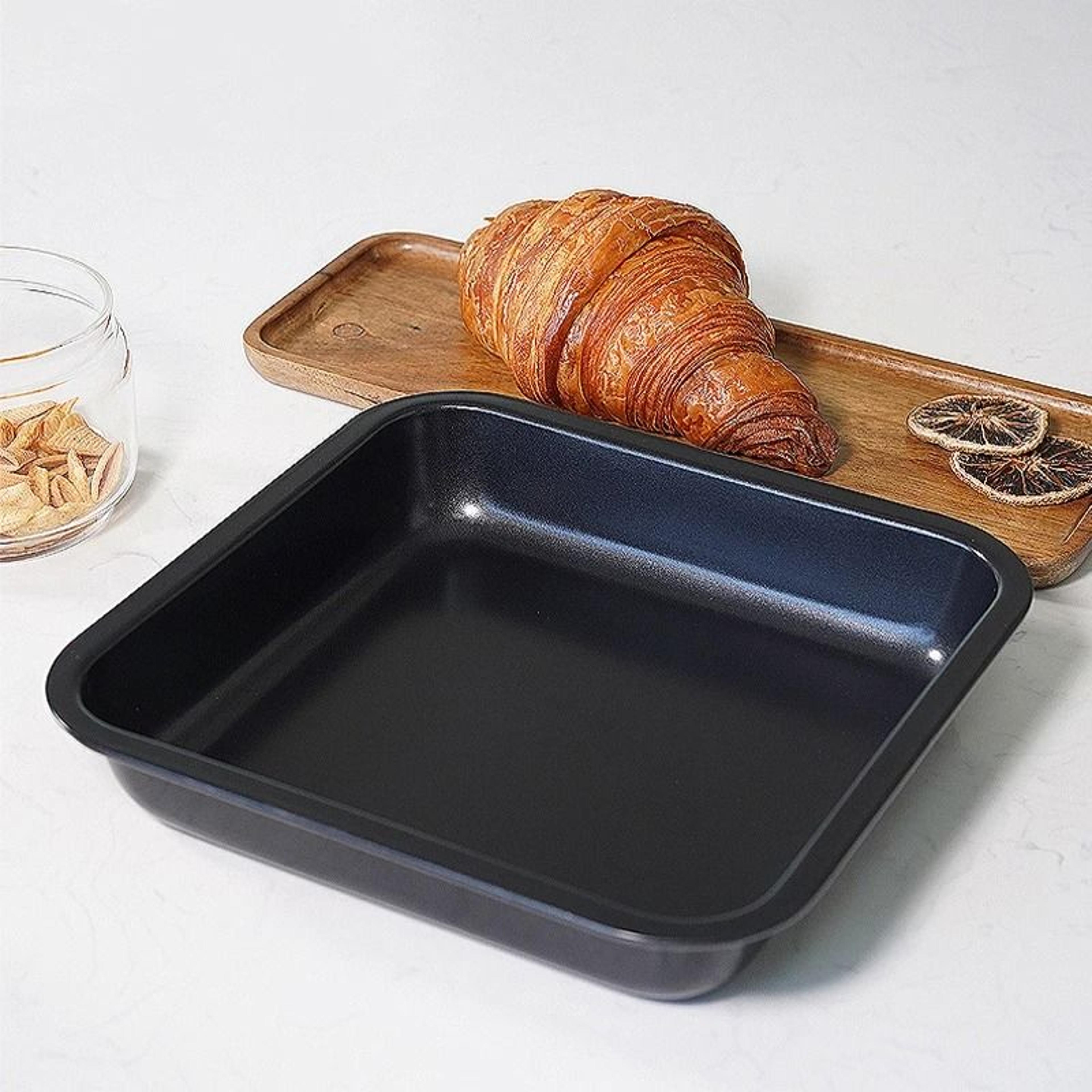 7.5 inch square non stick baking tray carbon steel cake bread toast pan