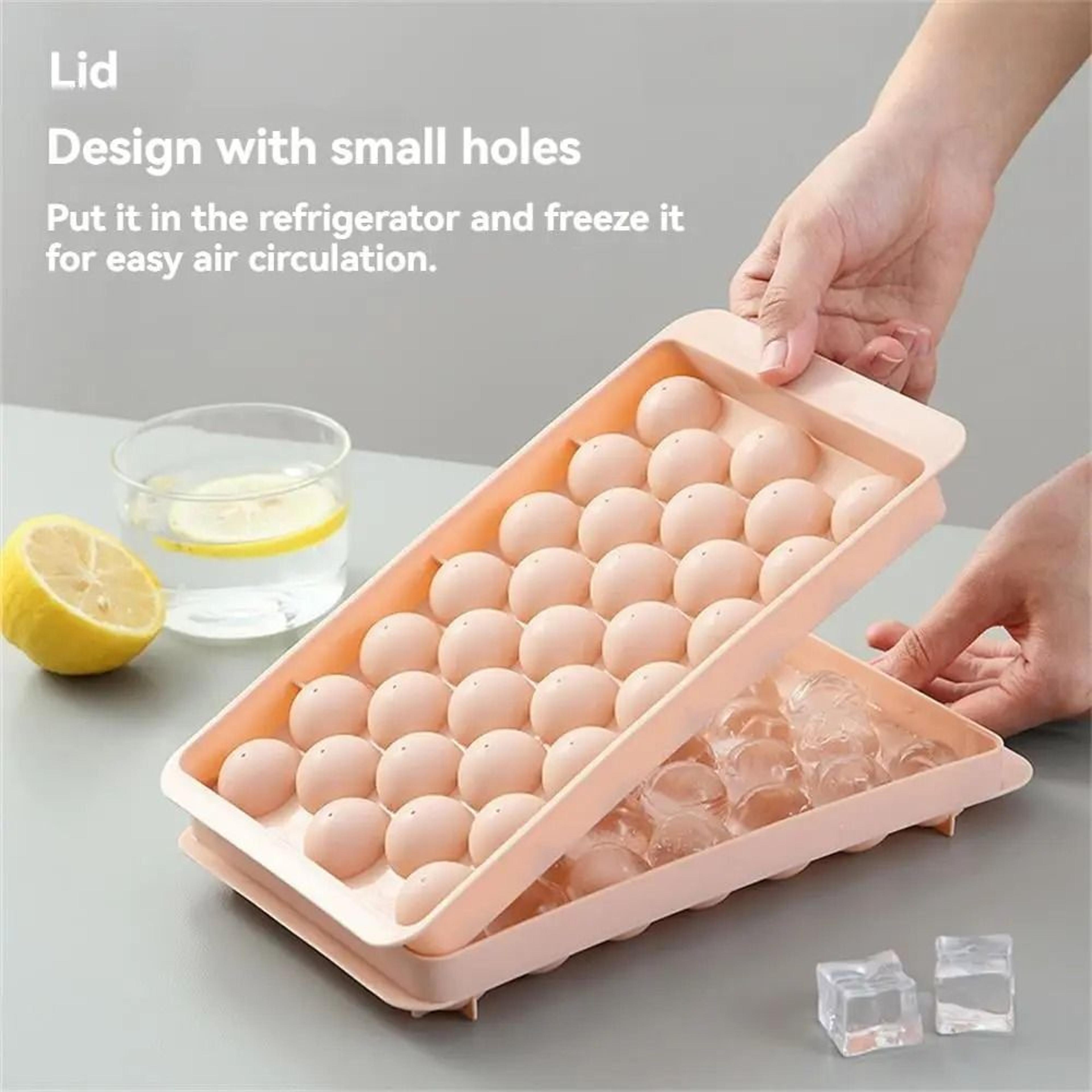 3d round ice cube tray with lid