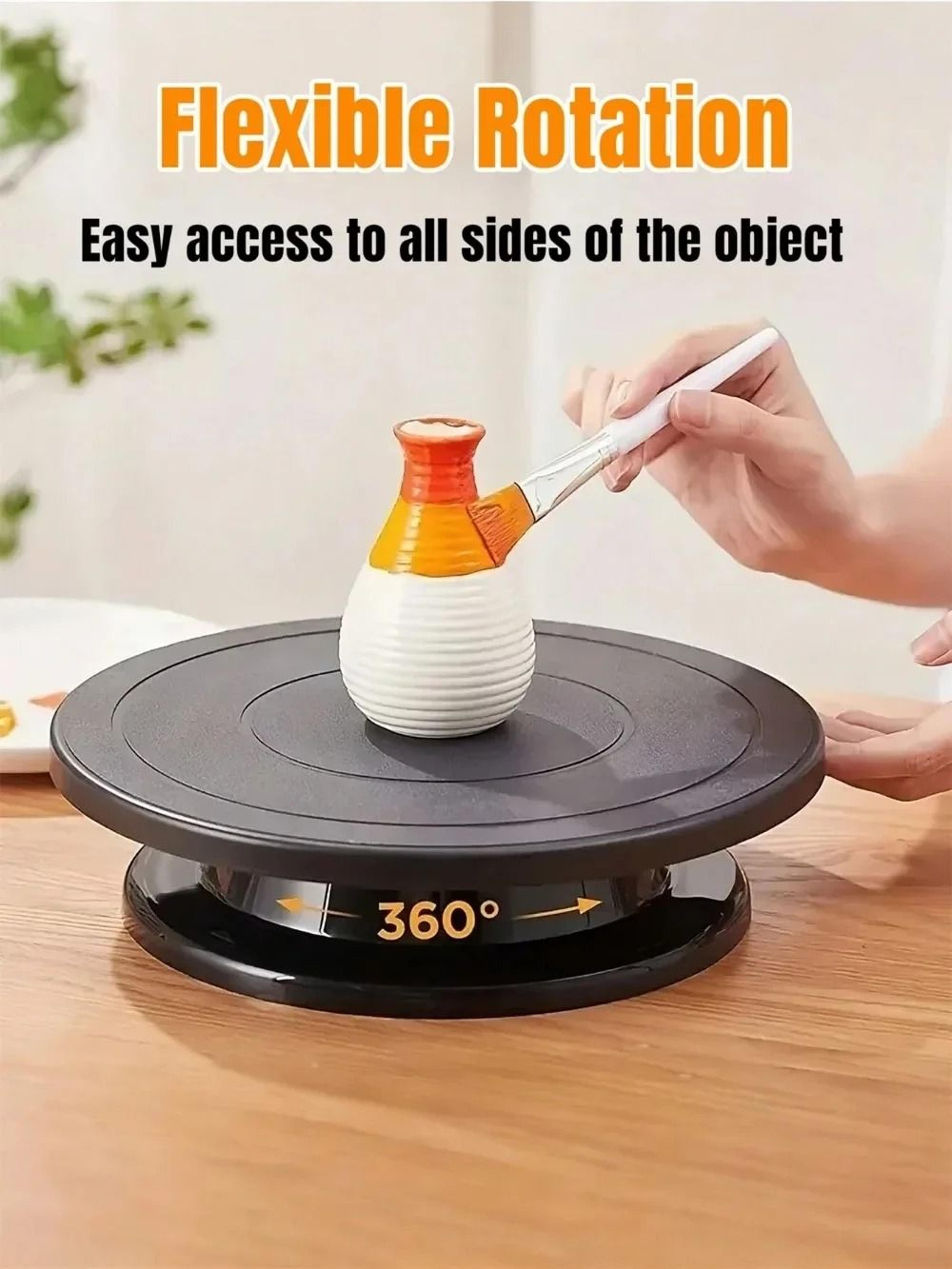 rotating cake turntable for baking, pottery, and art design