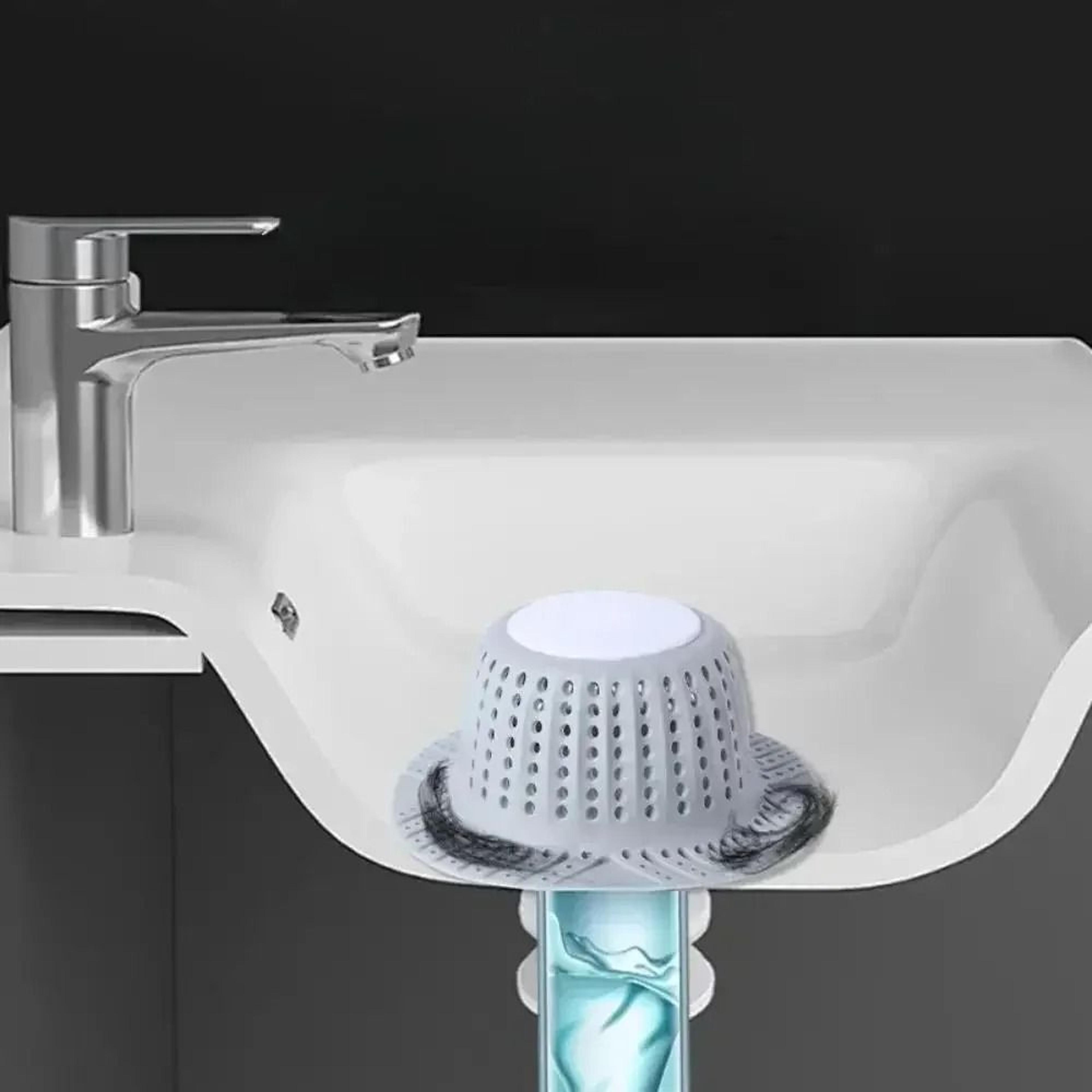 bathtub drain hair catcher and stopper – collapsible silicone protector for showers, tubs, and bathroom sinks