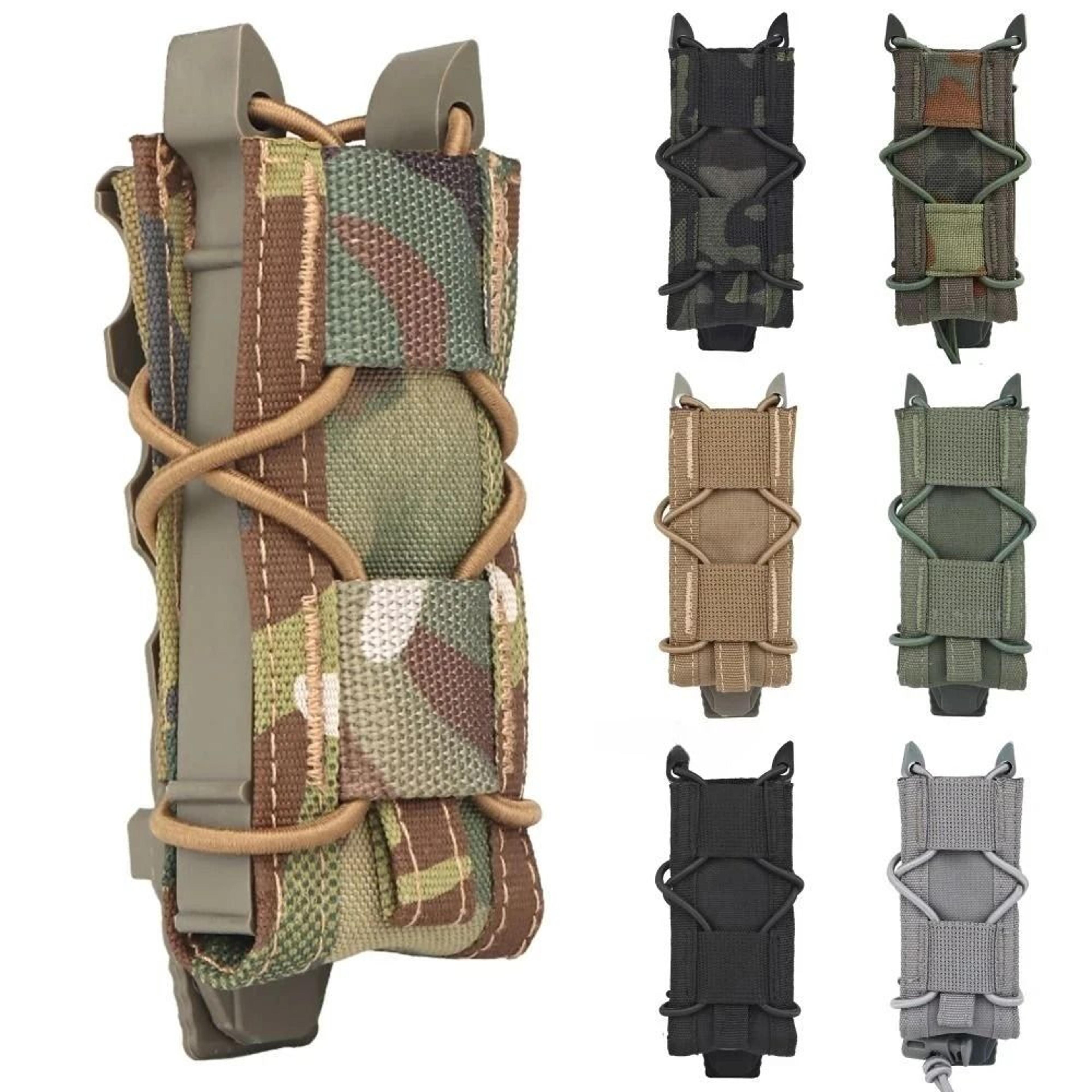 tactical magazine pouch 9mm pistol mag holder molle flashlight and knife holster for hunting and shooting