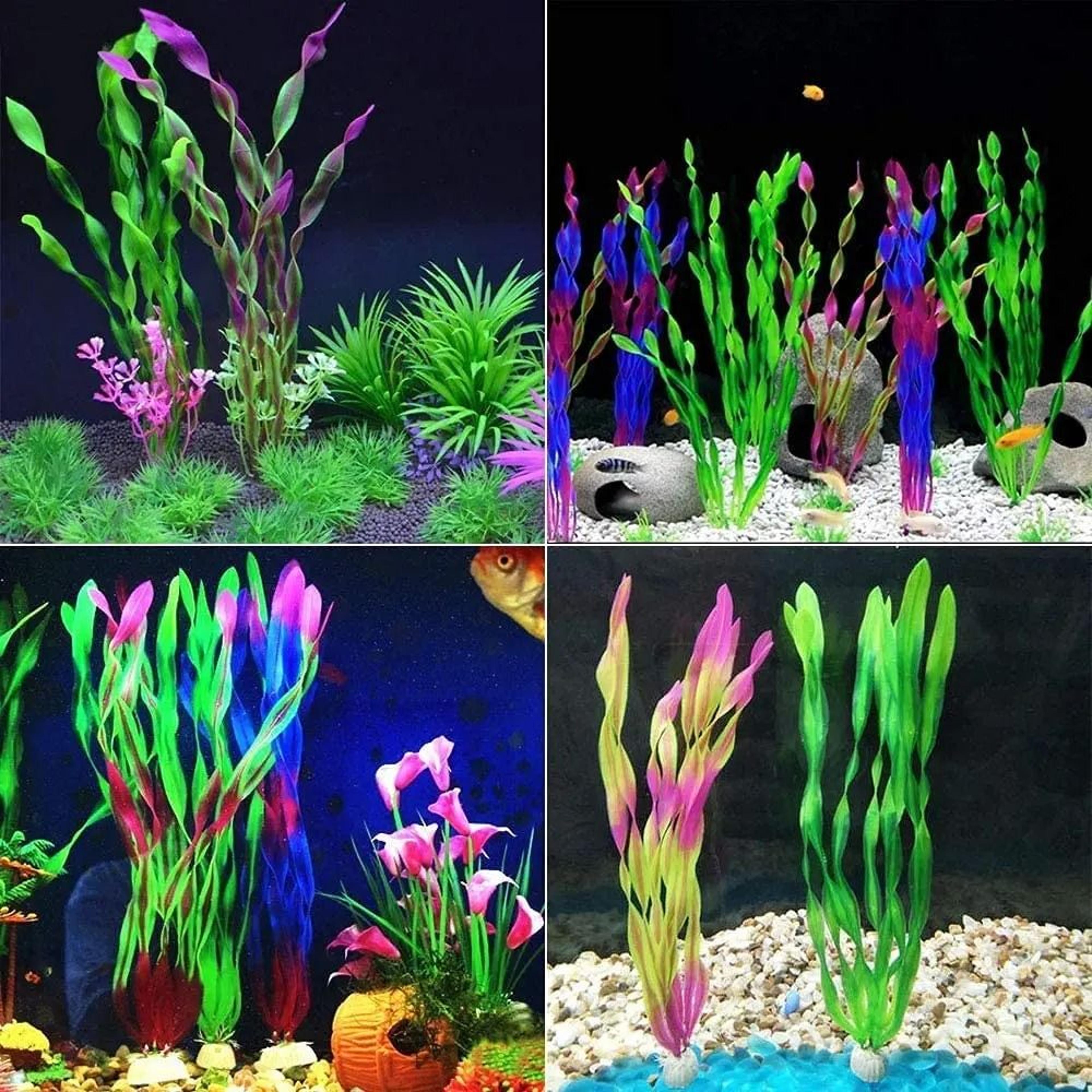 artificial aquarium plants with ceramic base