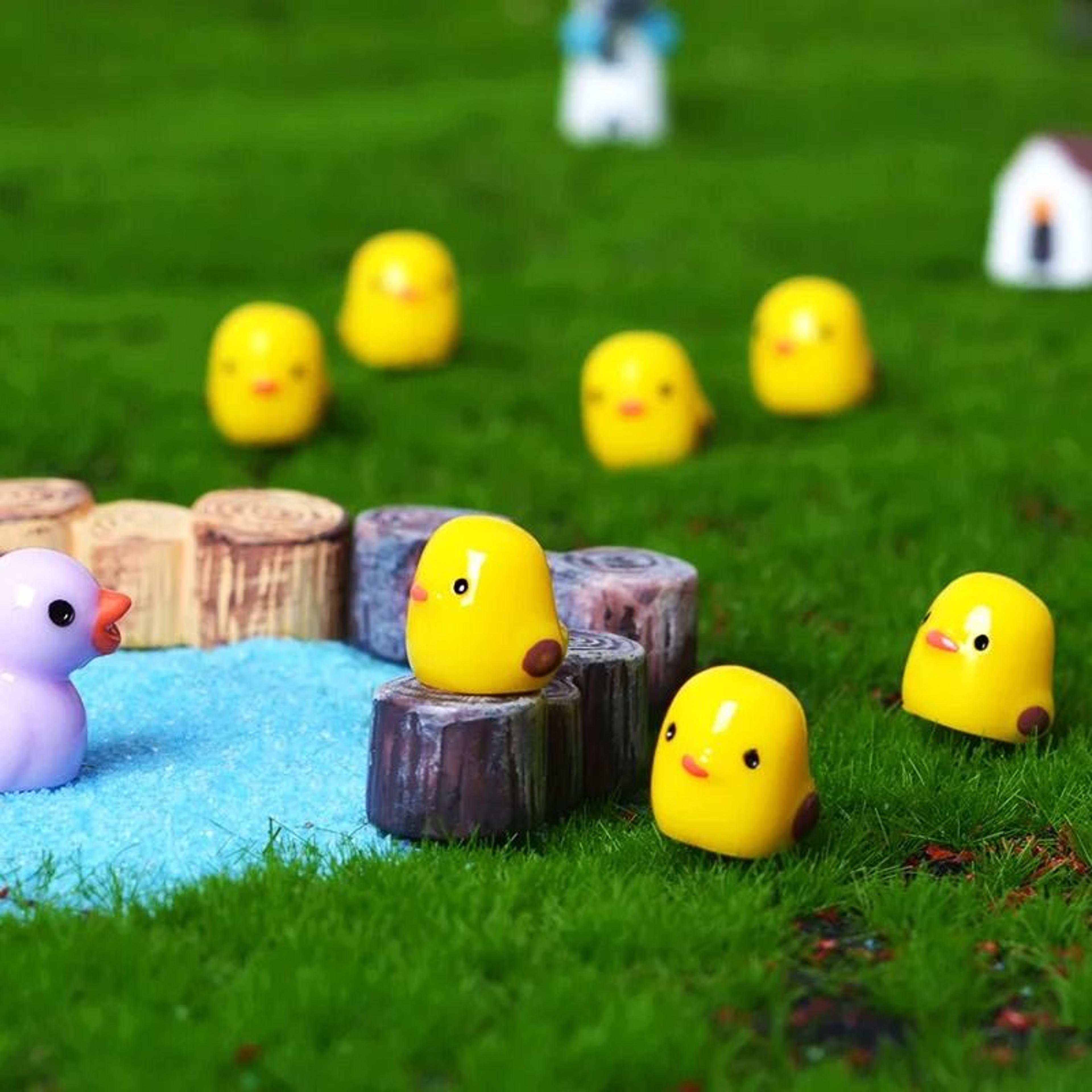 mini chicken figurines fairy garden decoration set