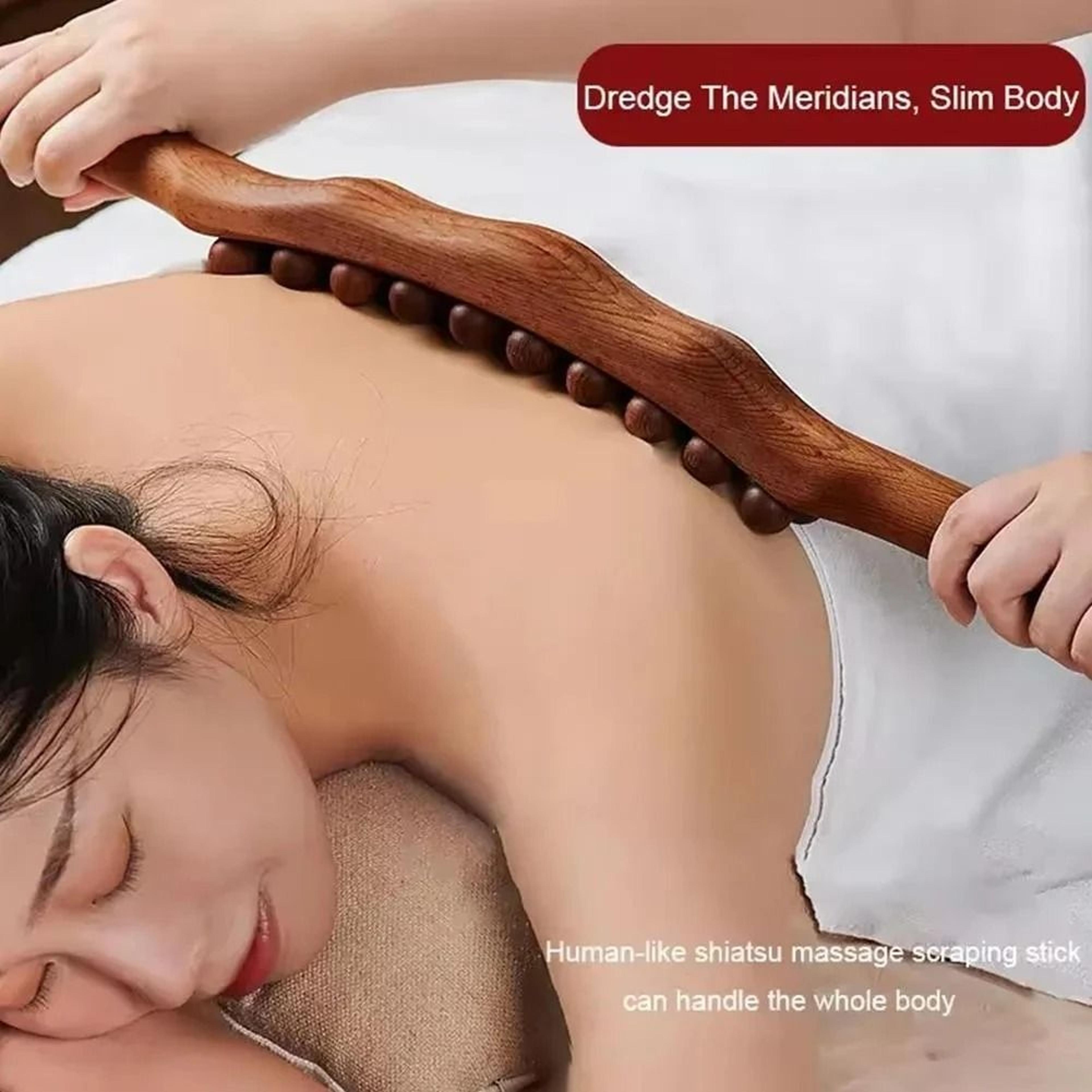 wooden gua sha massage stick body slimming tool