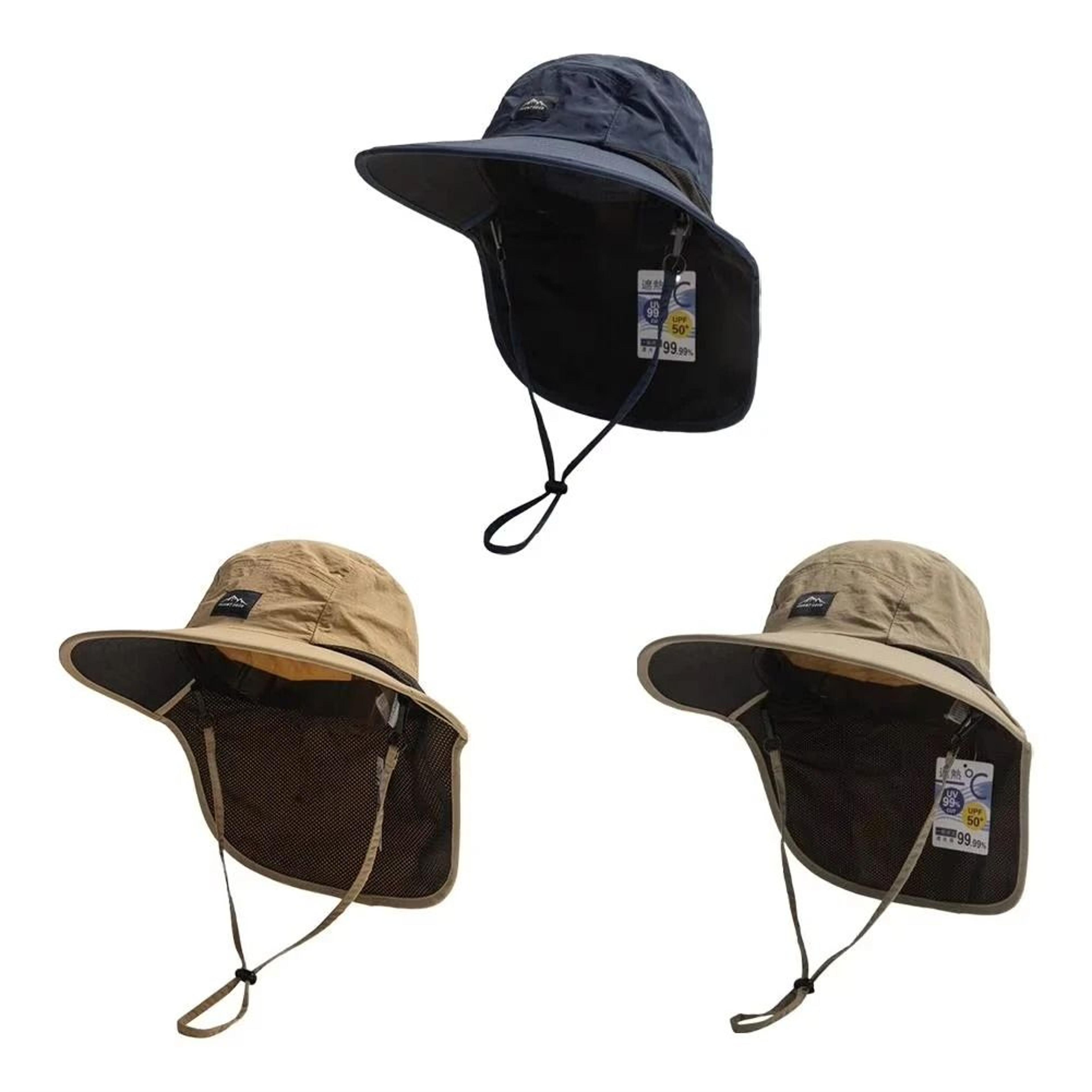 unisex wide brim quick-drying uv protection sun hat with neck cover