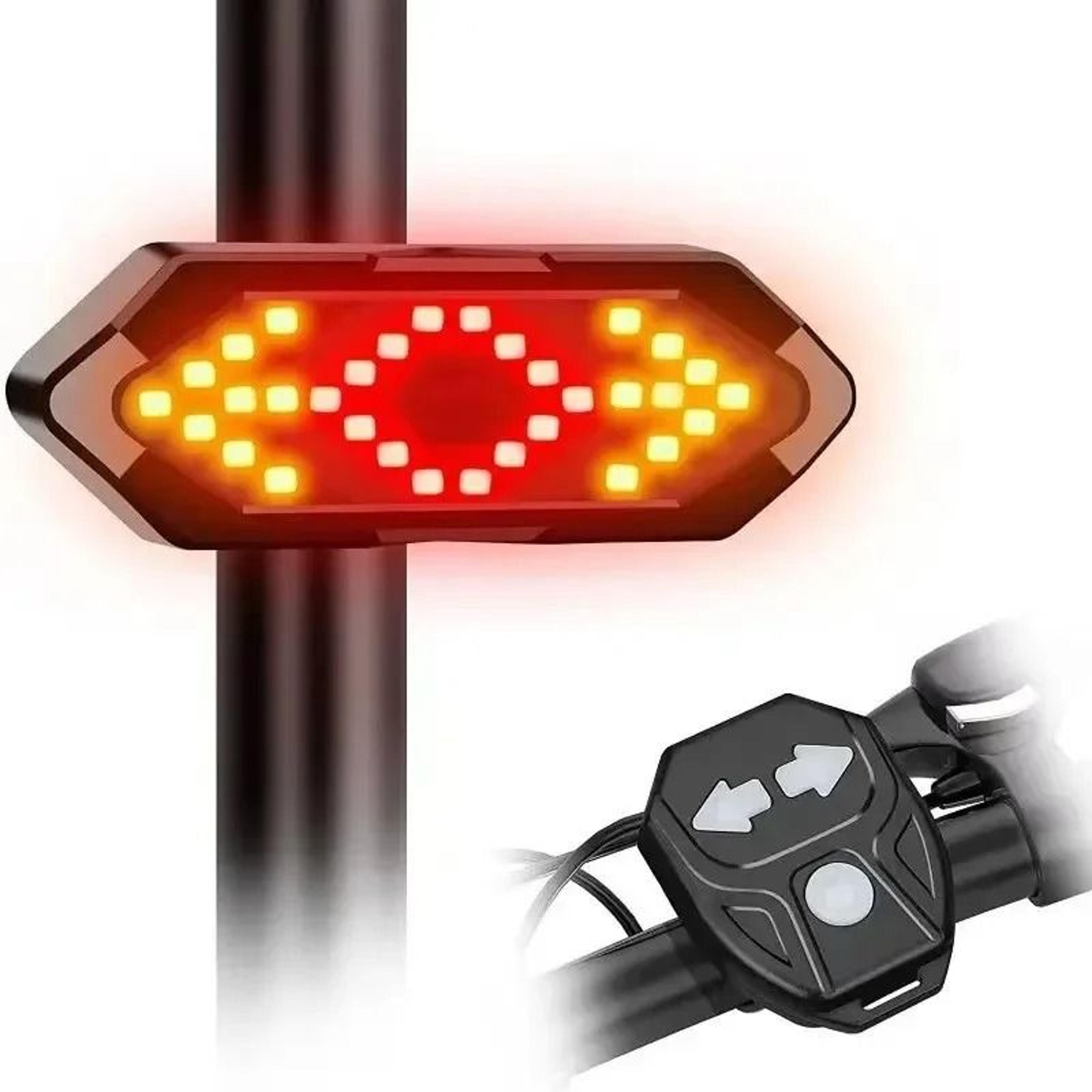 wireless remote control bicycle tail light usb rechargeable led turn signal lamp with horn