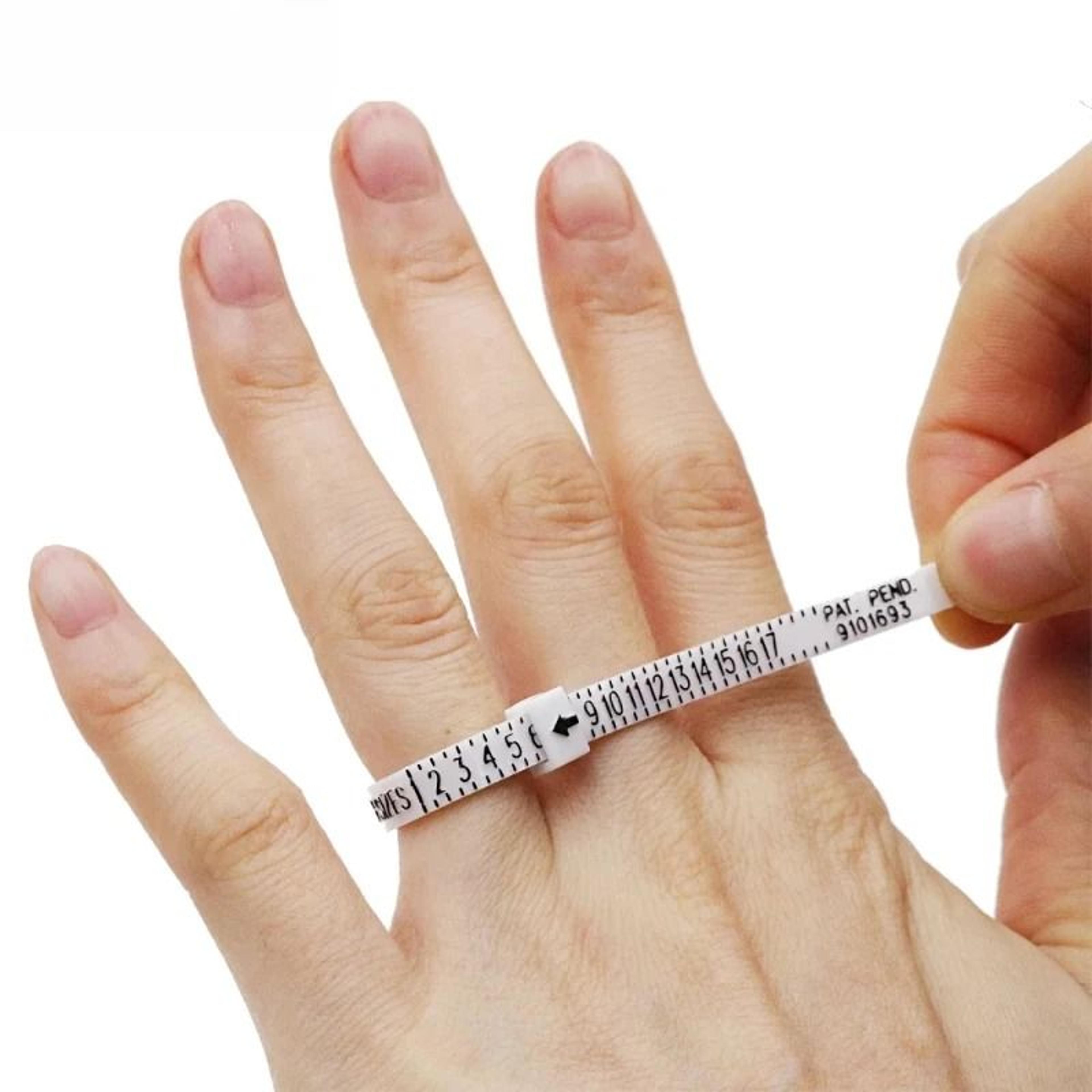 plastic ring size measuring tool – adjustable finger gauge belt for accurate uk, us, eu, jp, and hk ring sizing
