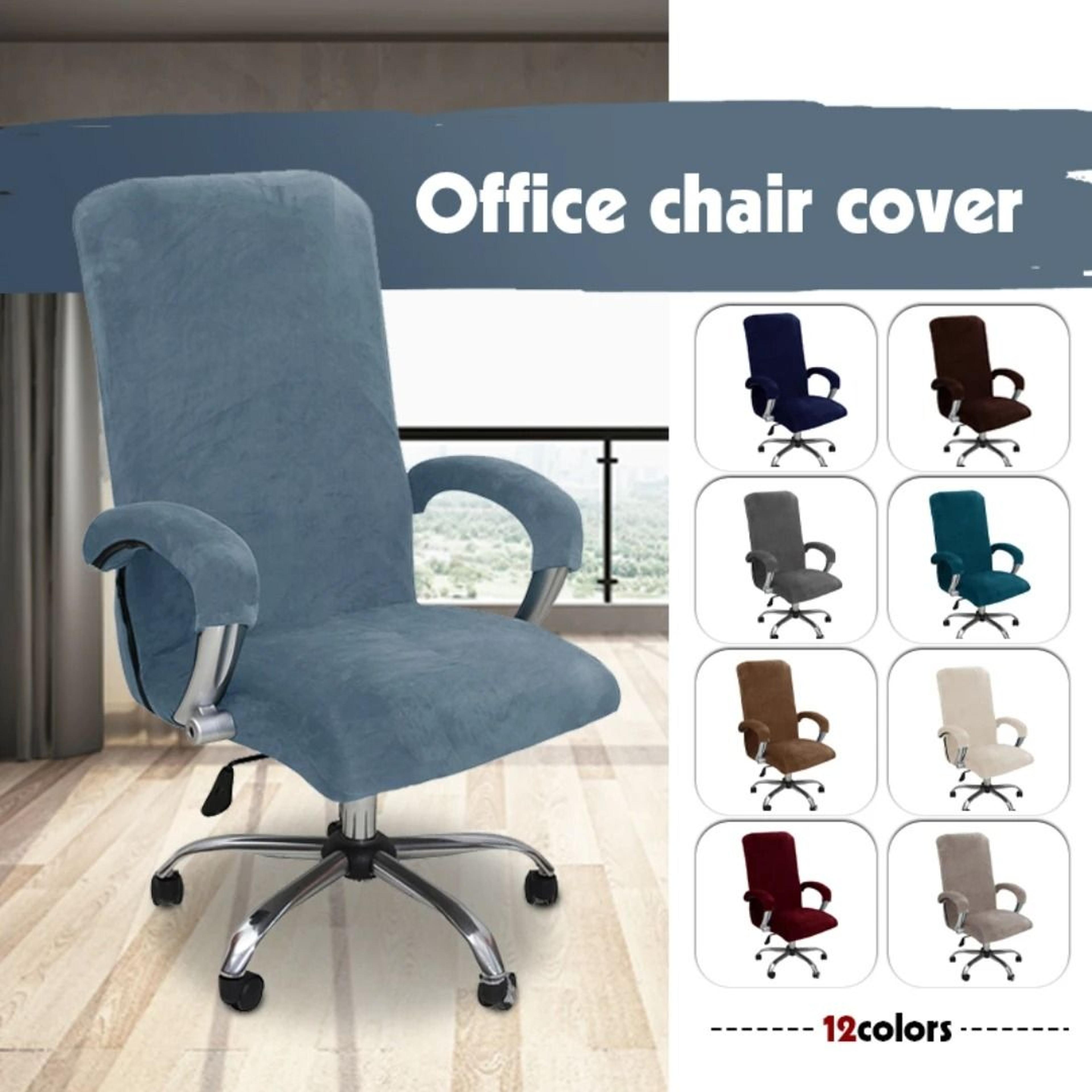 velvet stretch office chair cover set with armrest covers