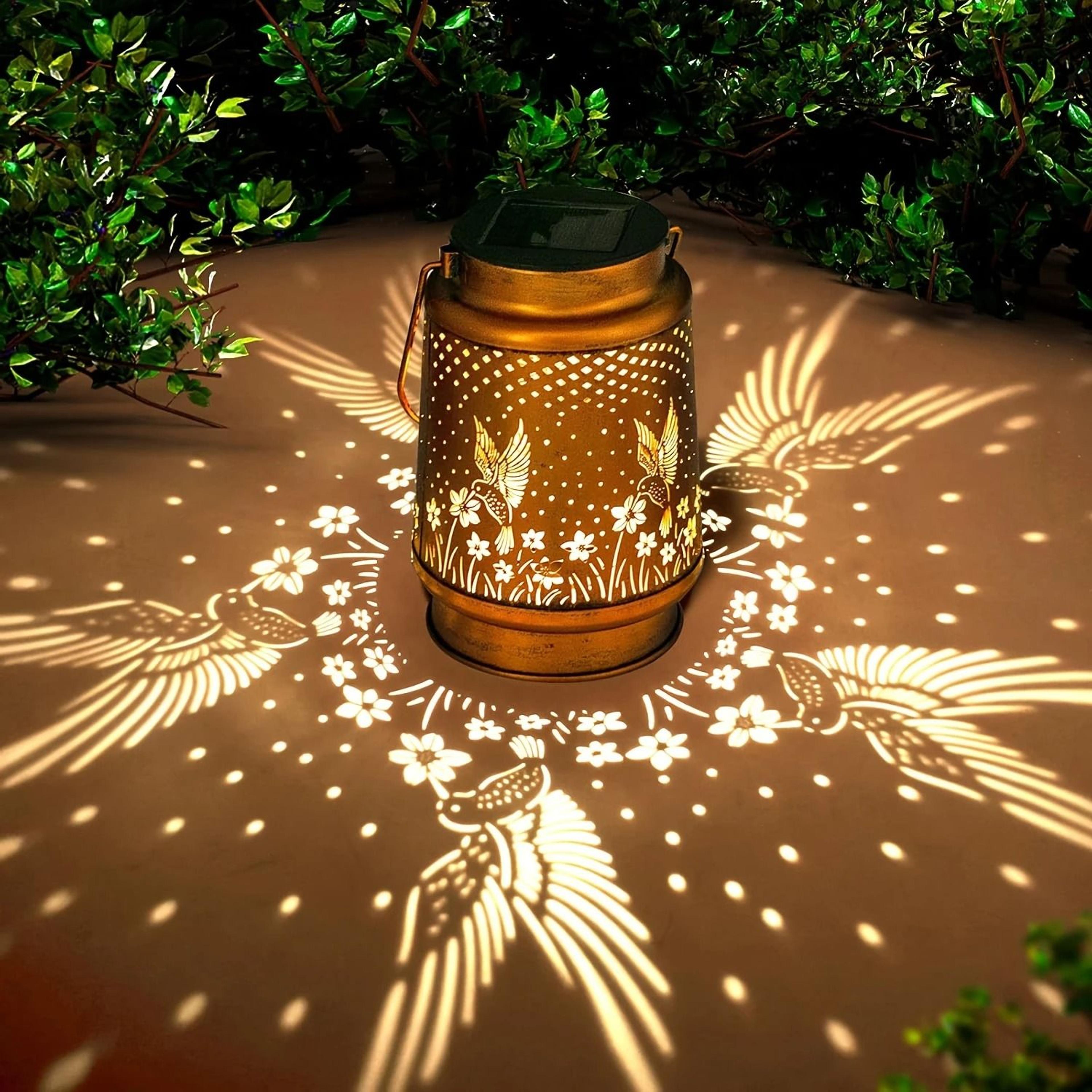 iron solar lantern outdoor decorative garden light