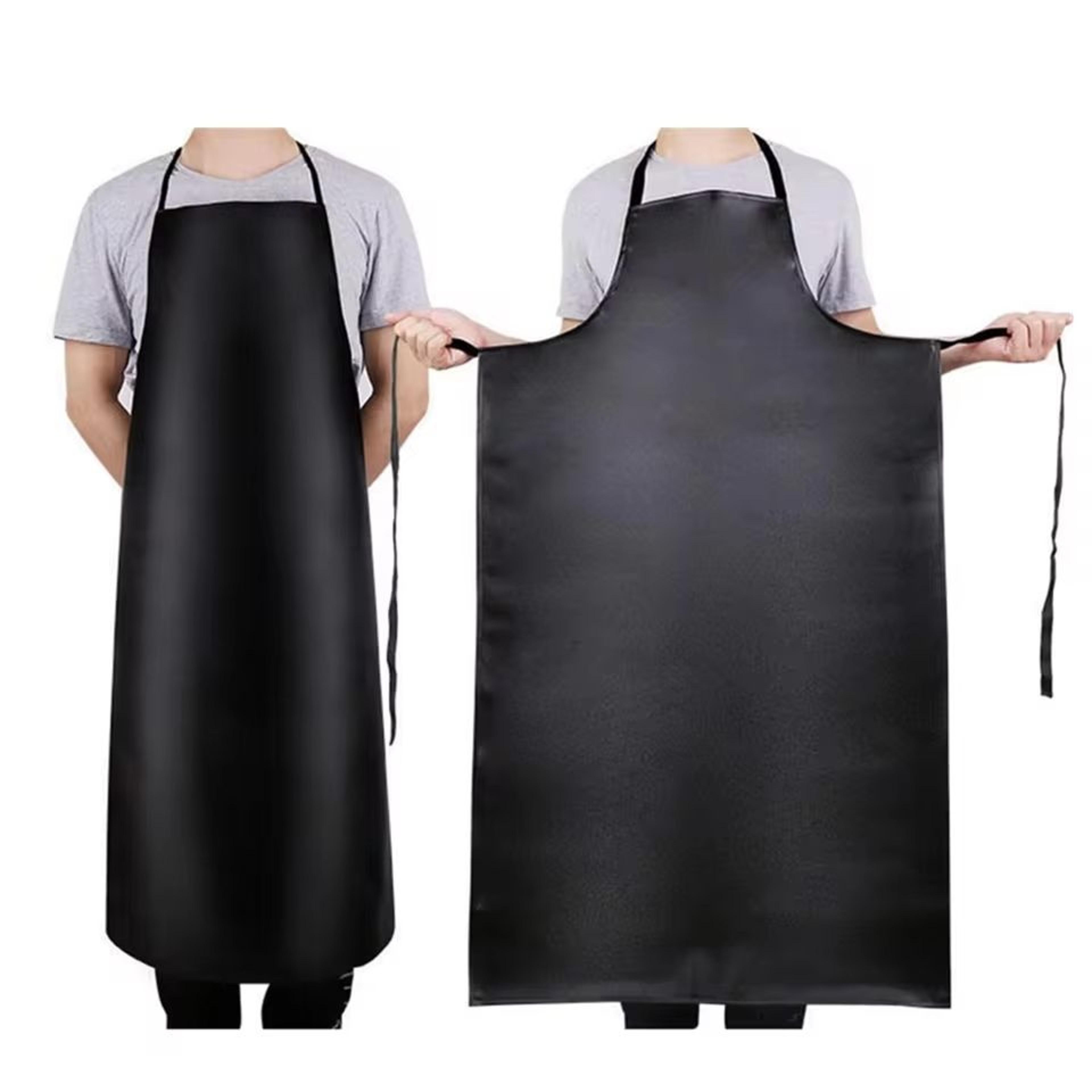 heavy duty waterproof pu leather apron for dishwashing and cleaning