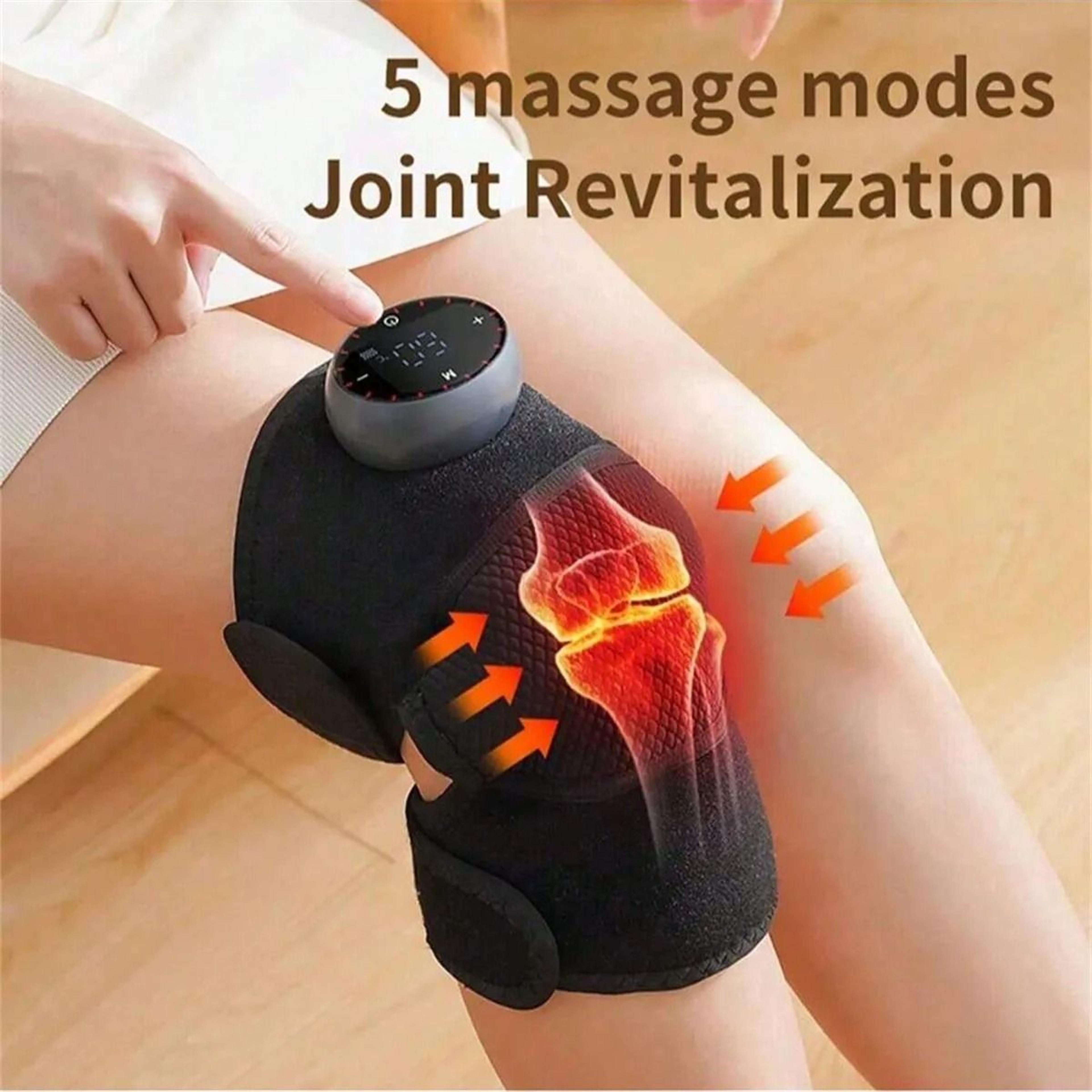 rechargeable heated knee massager with adjustable heat and vibration
