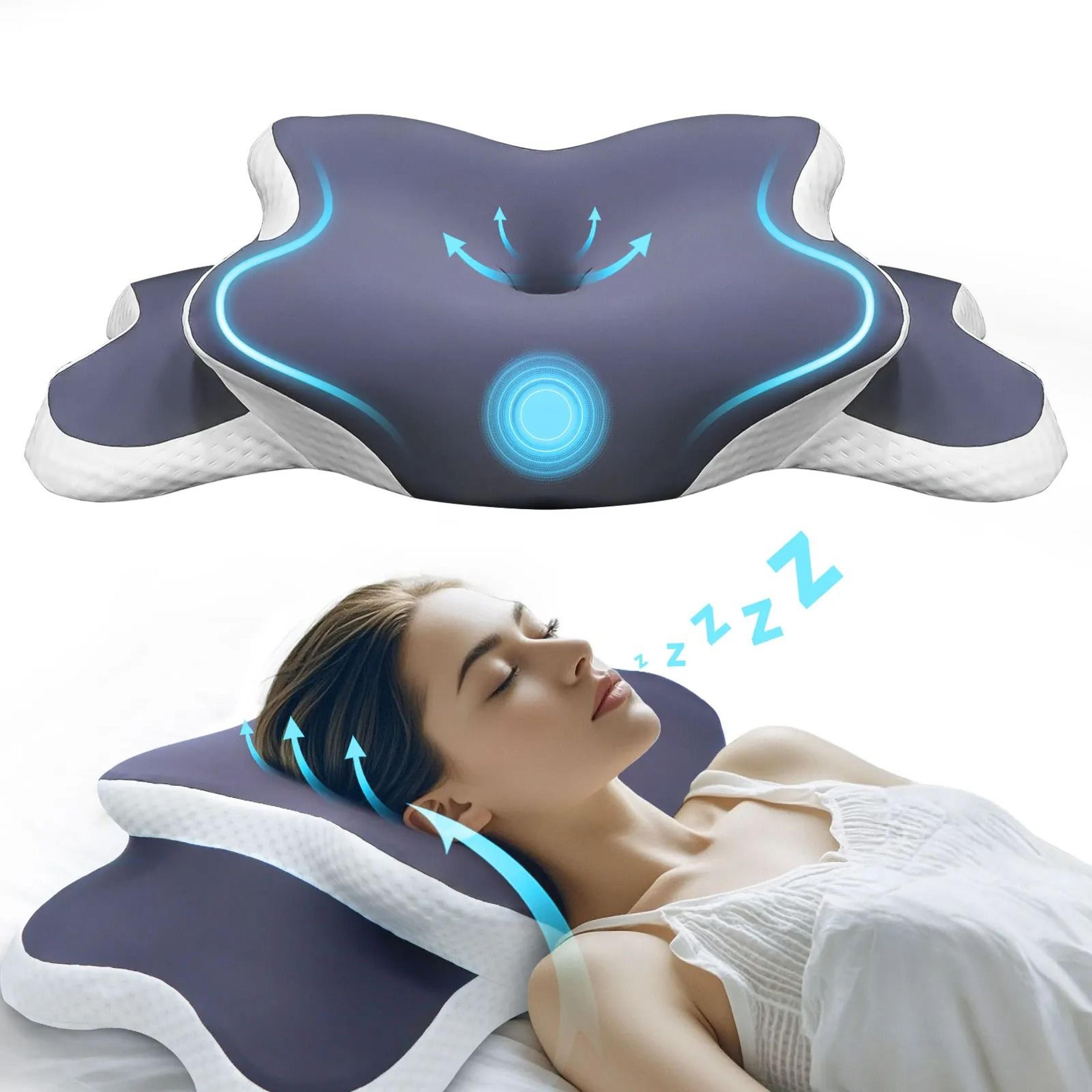 ergonomic memory foam cervical pillow for neck pain relief.