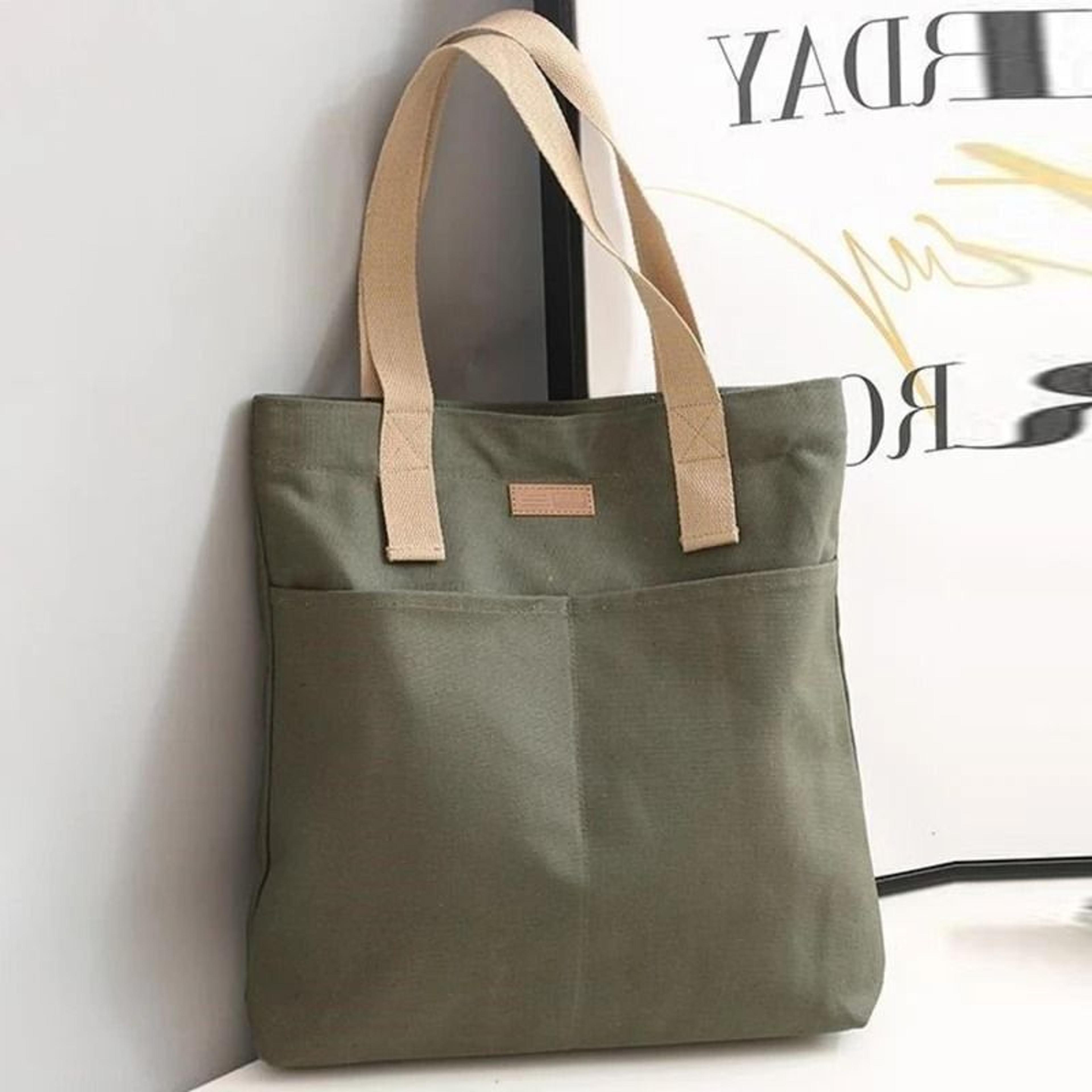 canvas tote shoulder bag – large capacity, reusable and stylish everyday carryall