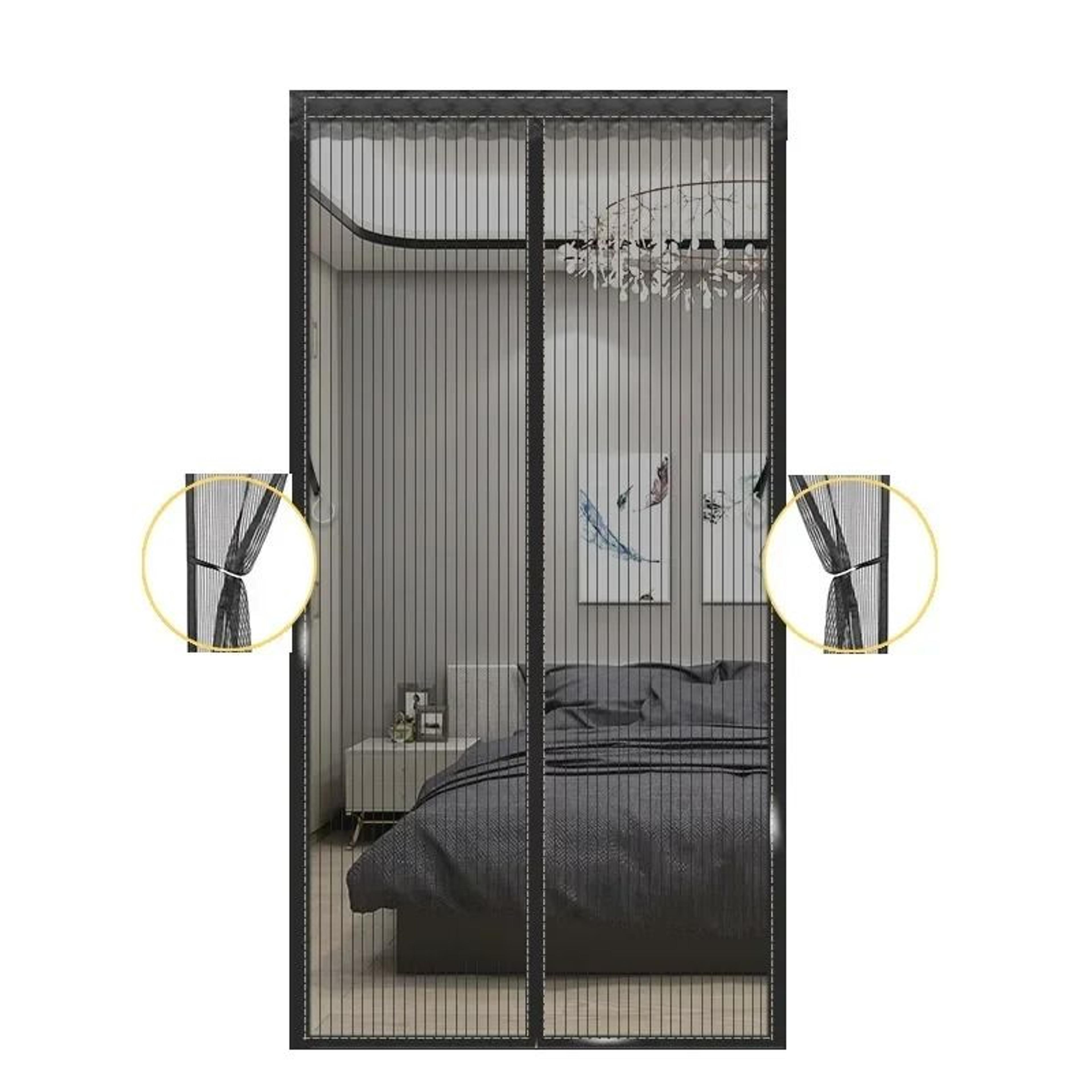heavy duty magnetic screen door mesh curtain