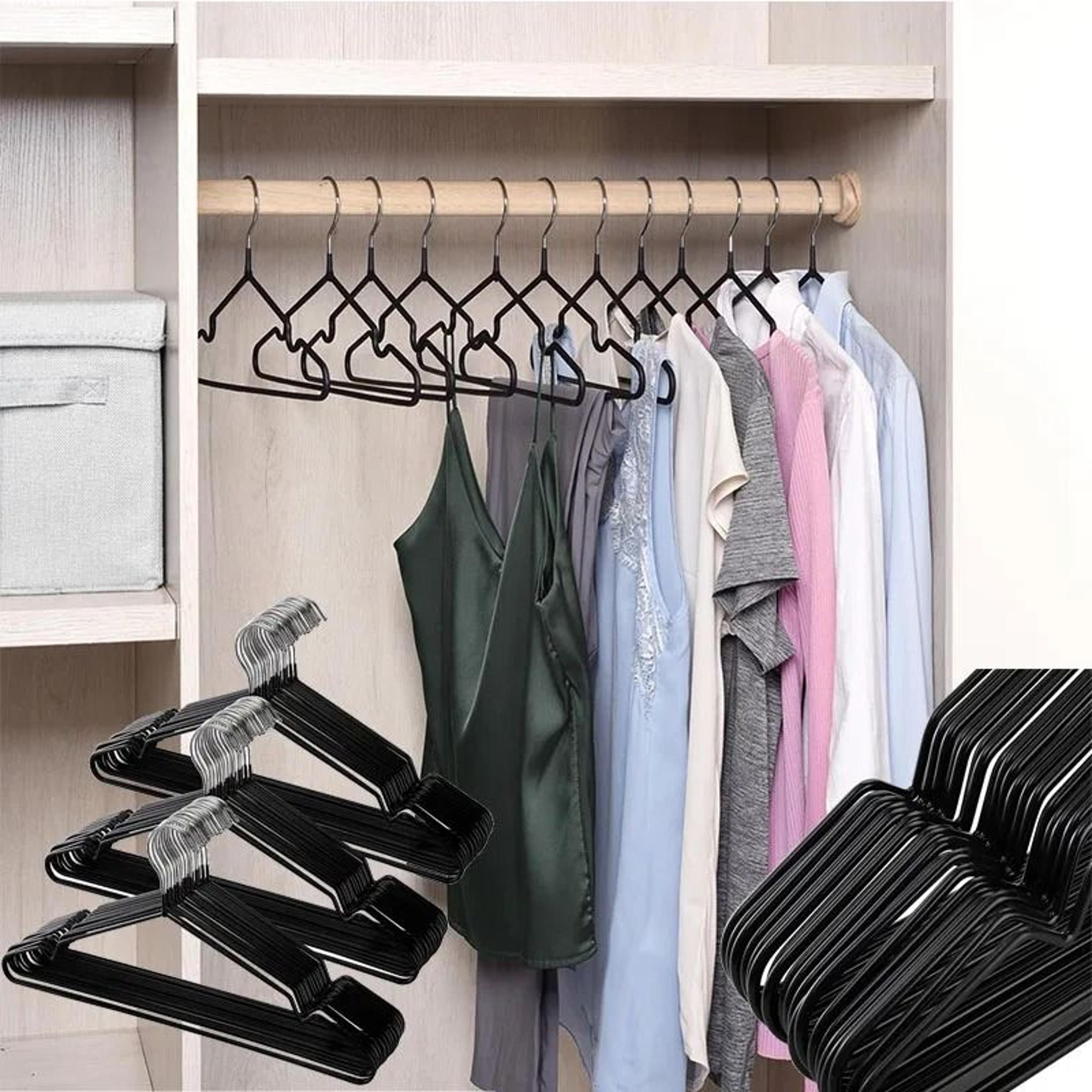 non slip metal suit and coat hangers heavy duty clothes organizer with round notches