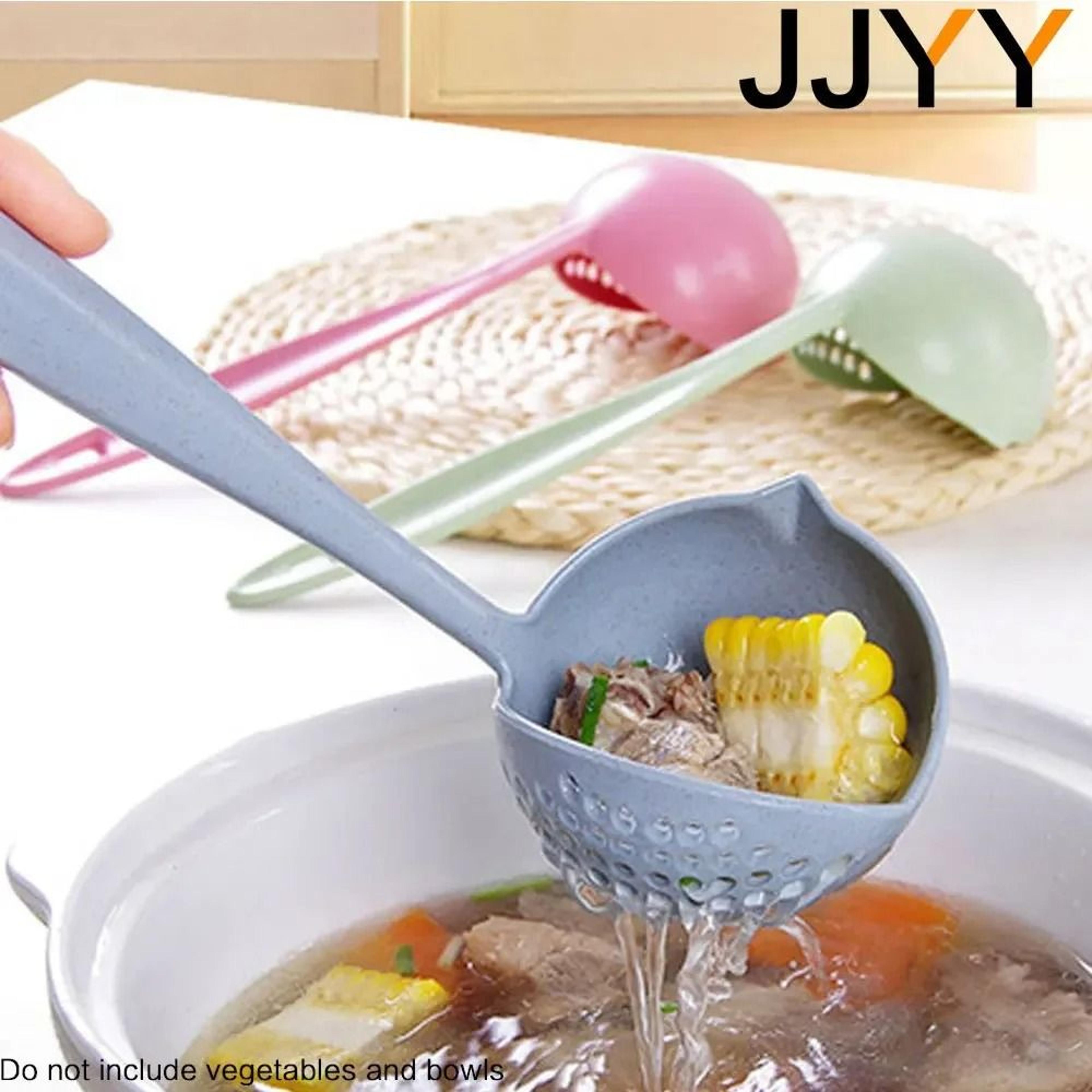 2-in-1 long handle kitchen spoon and strainer for soup and hot pot