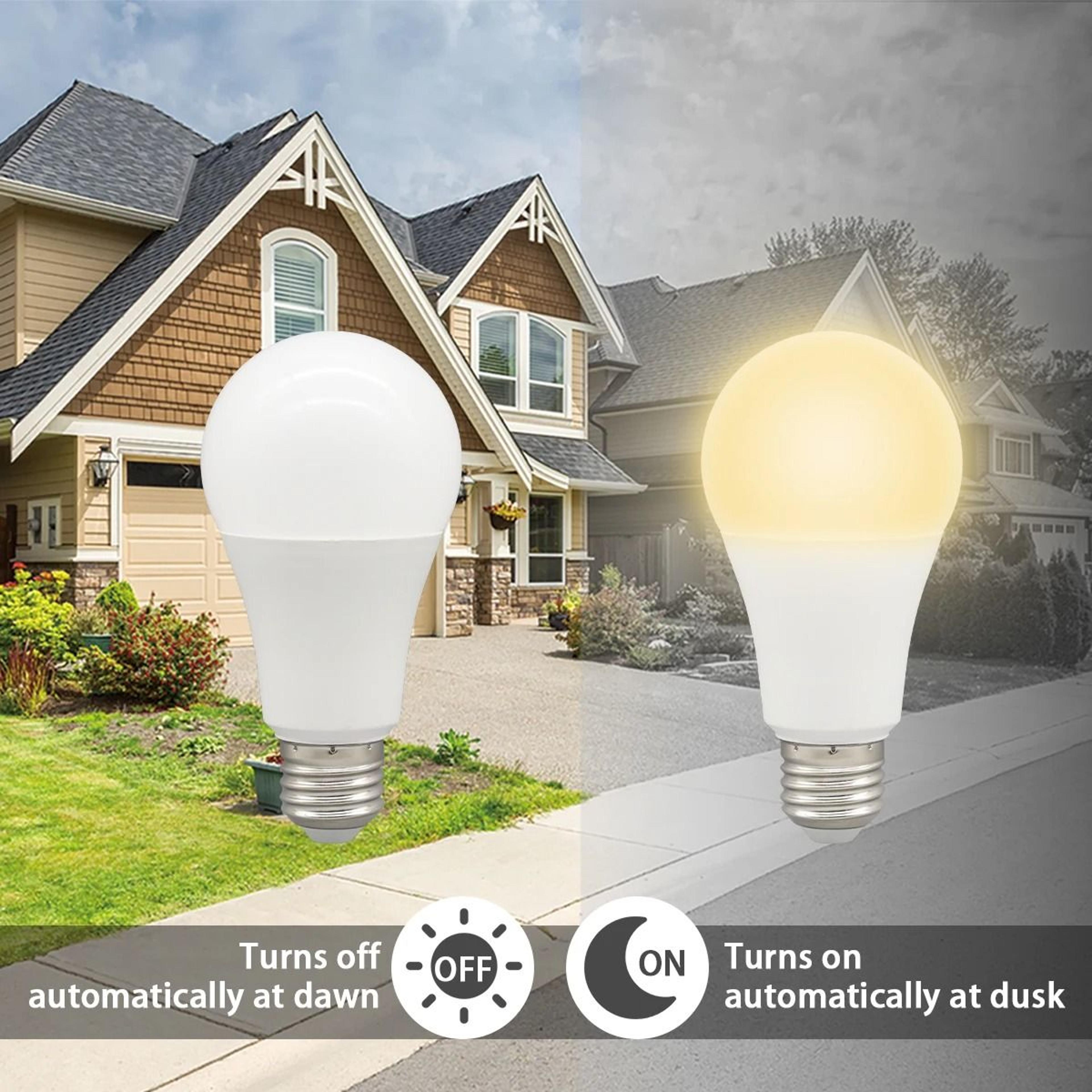 dusk to dawn light sensor bulb 10w 110v–220v automatic led for garage and outdoor use