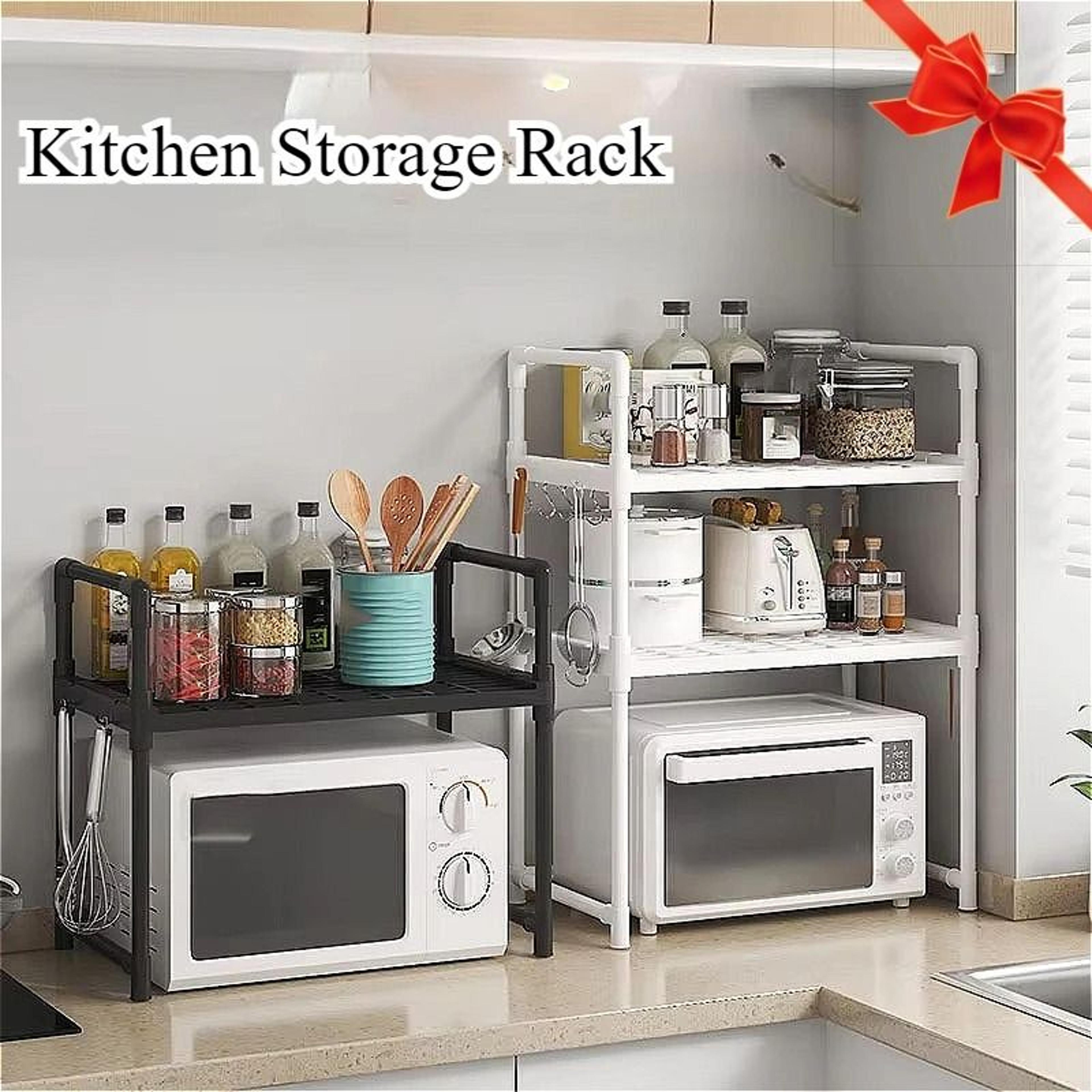 kitchen storage rack microwave shelf organizer