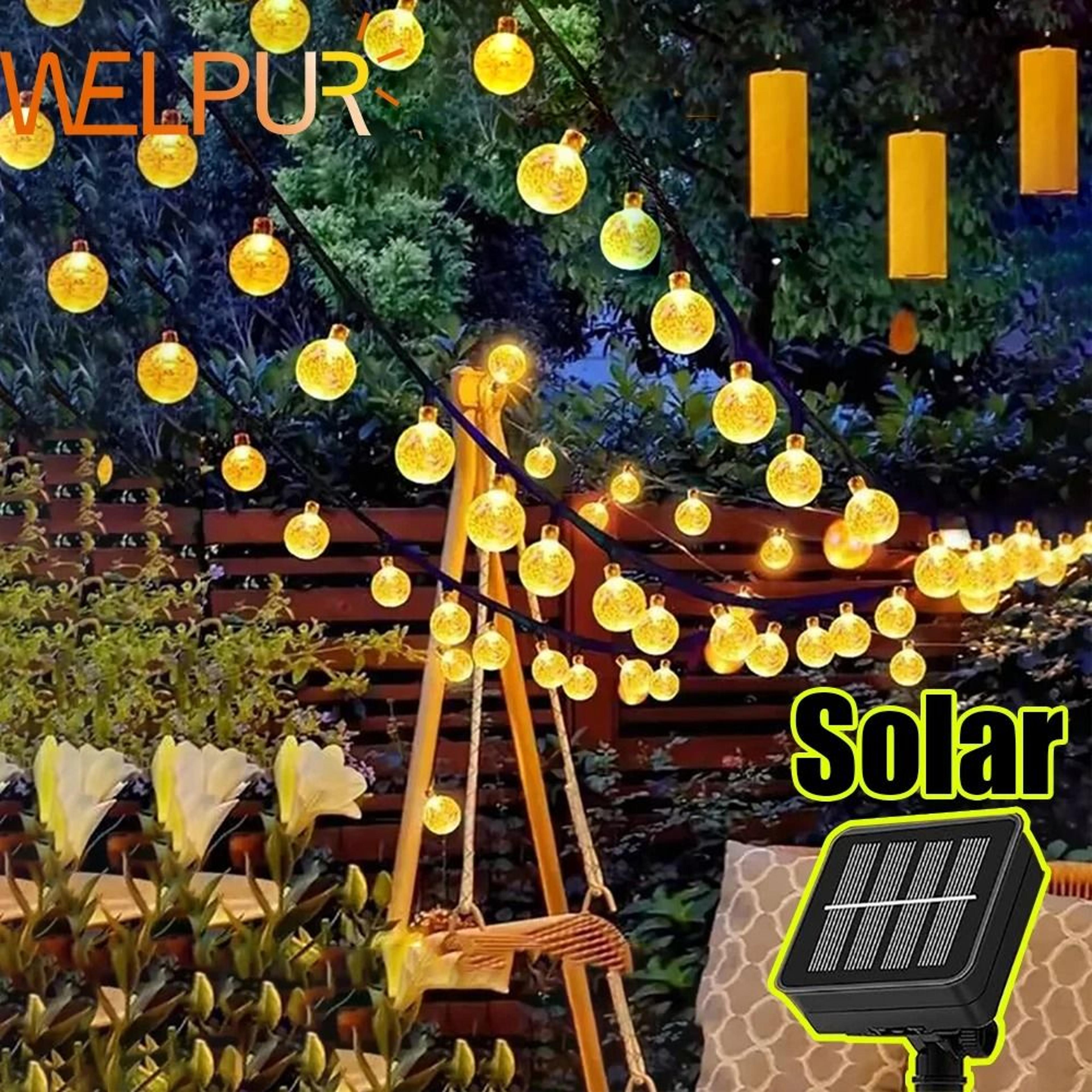 solar string lights outdoor bubble ball light