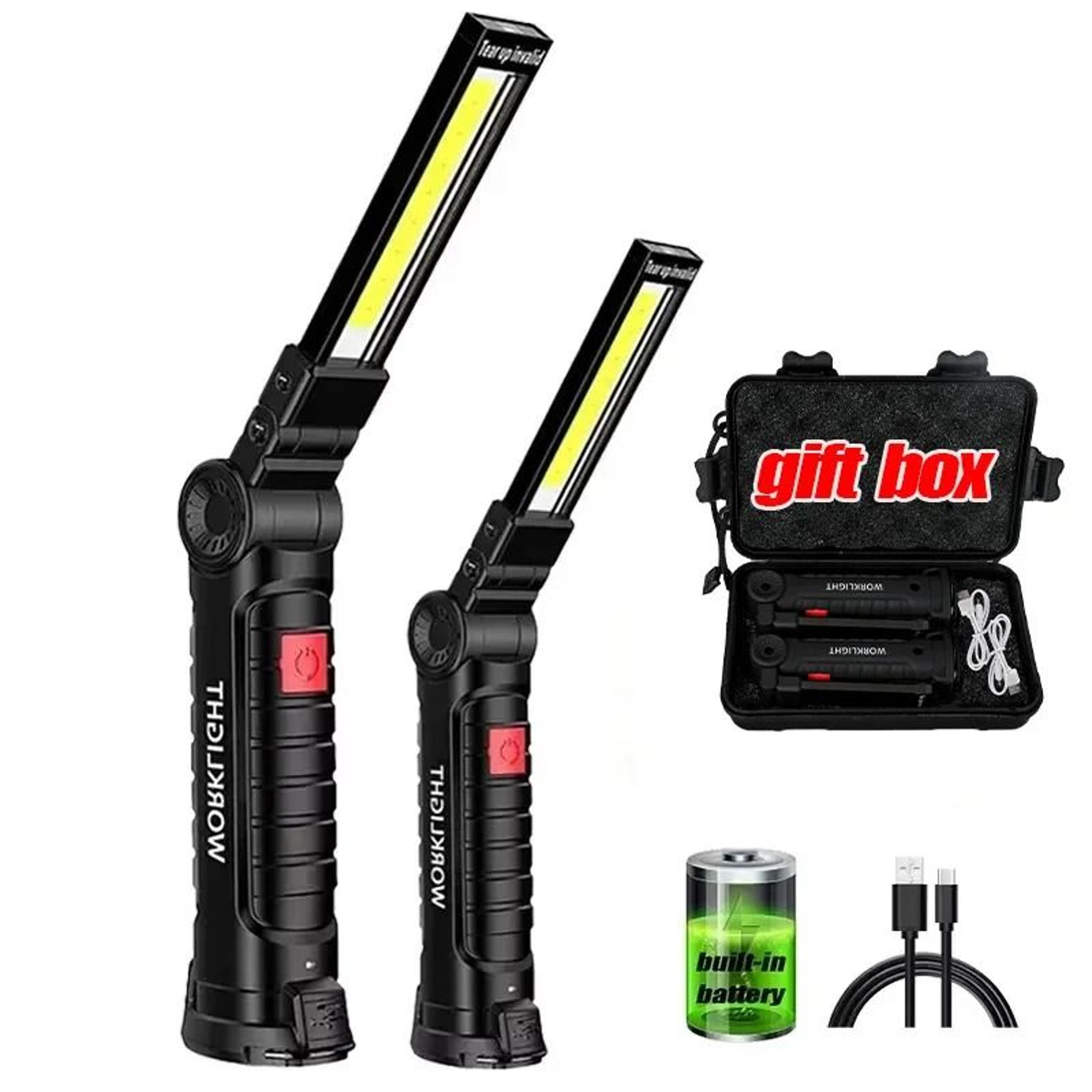 cob led rechargeable work light with magnet and hook – portable inspection flashlight