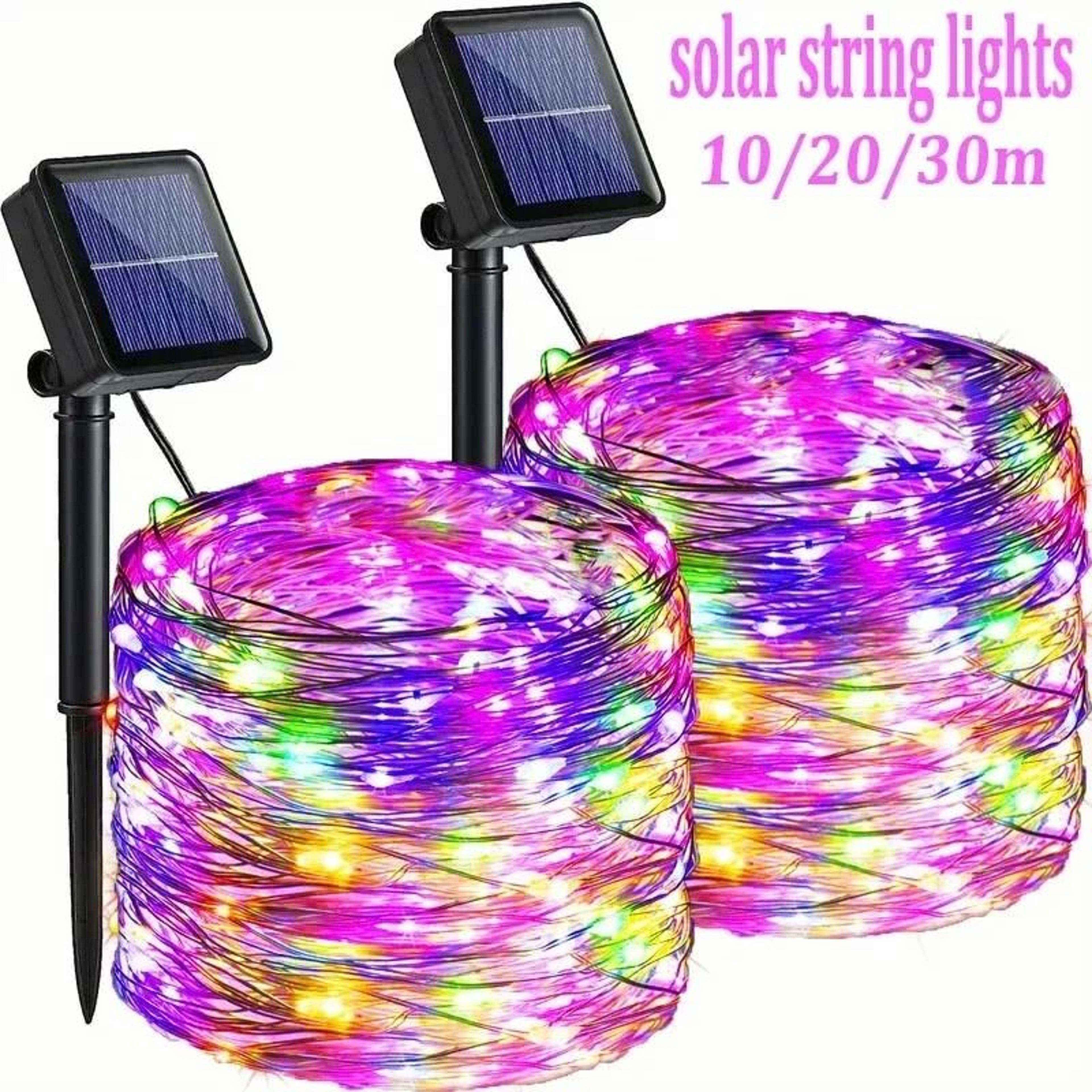 solar fairy string lights with 8 modes – waterproof copper wire garden lights