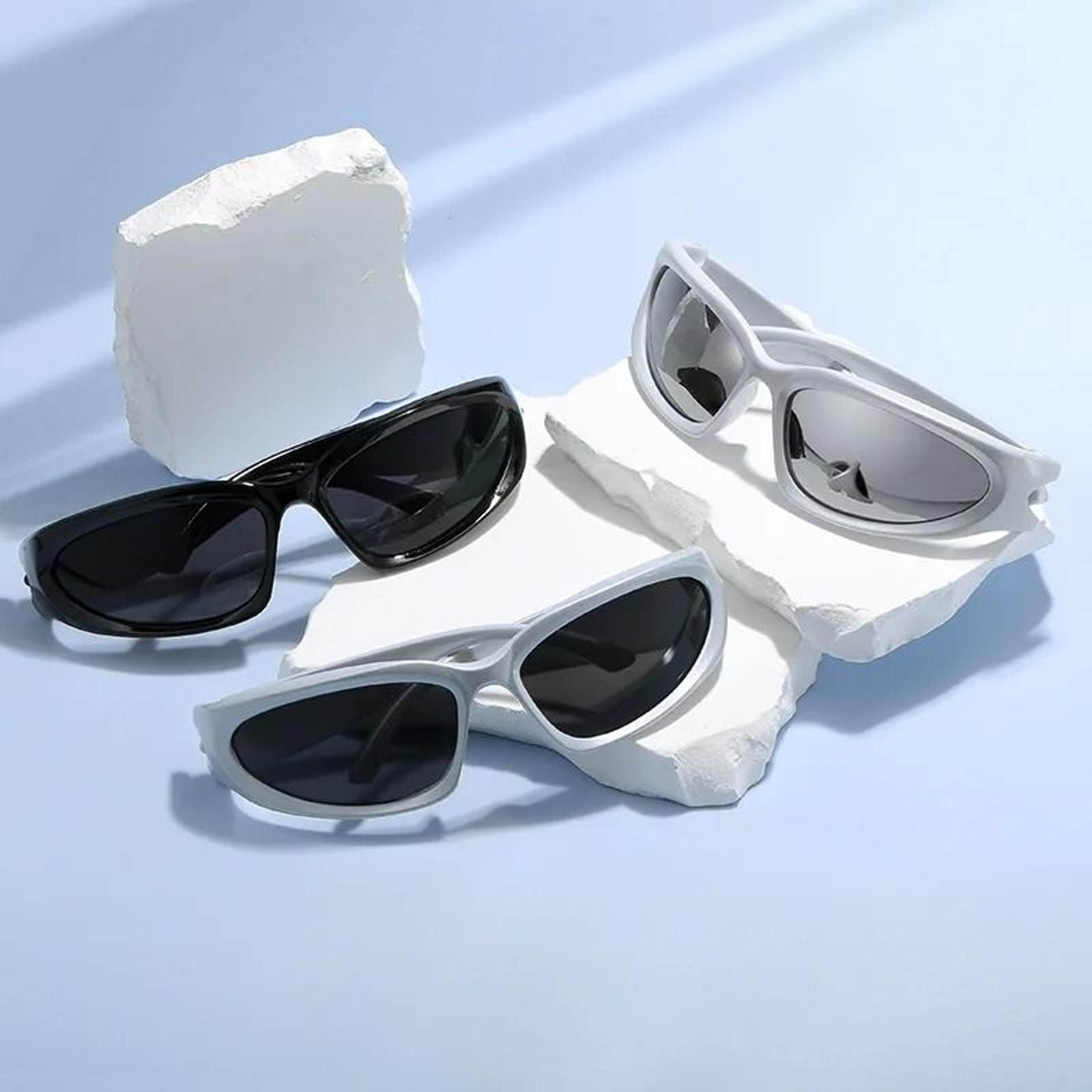 punk oval sunglasses – unisex uv protection eyewear for outdoor sports and travel