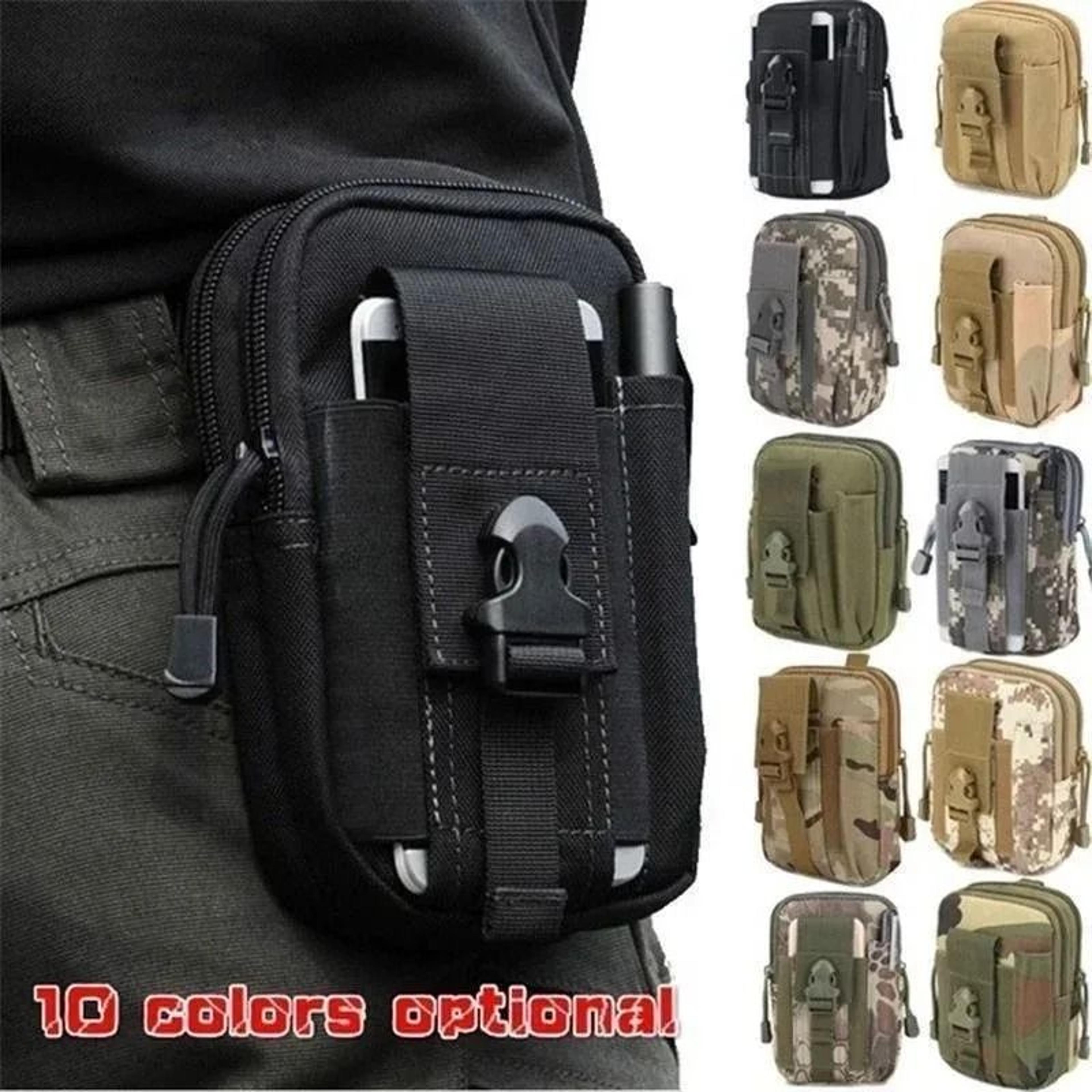 waterproof nylon mobile phone waist bag with molle attachment
