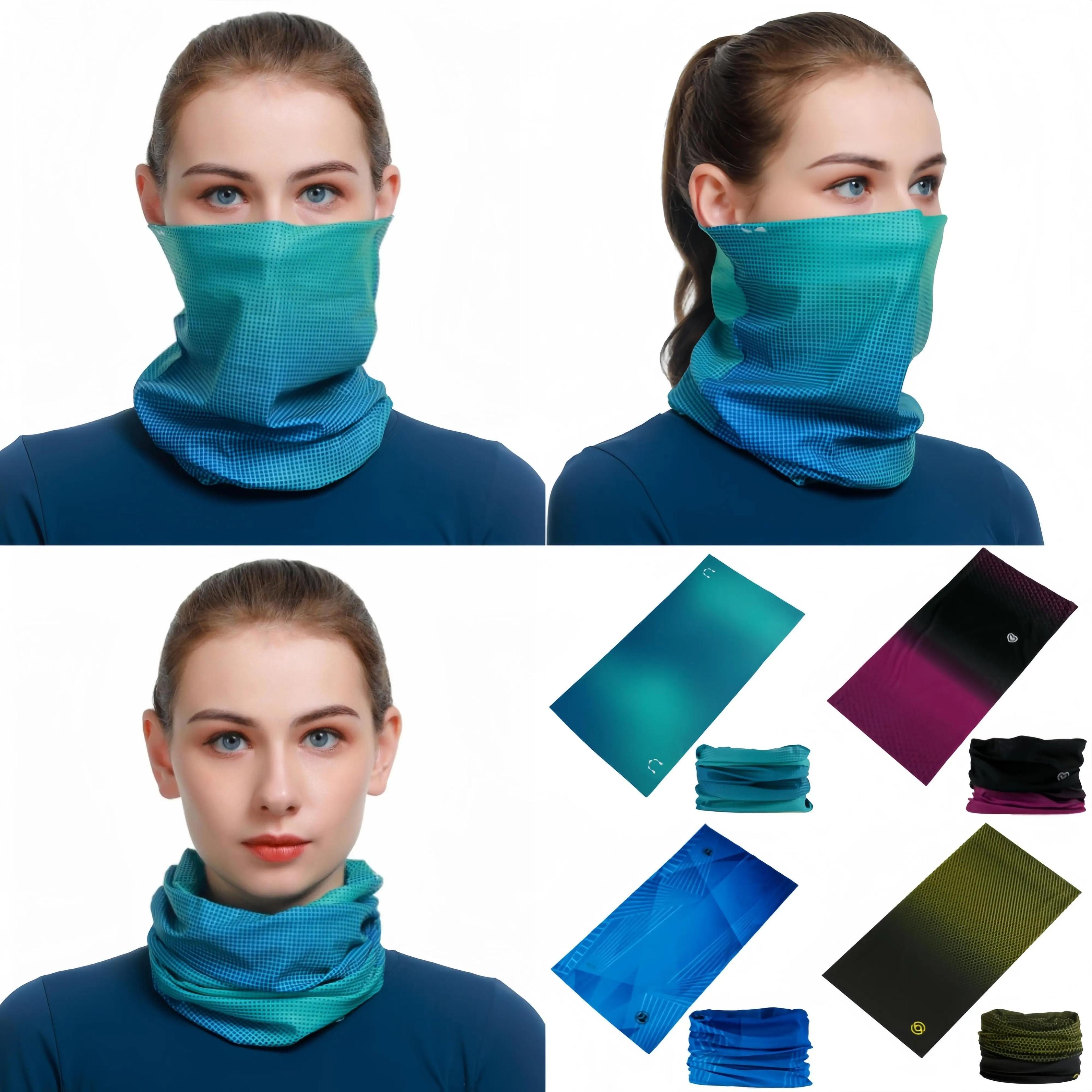 gradient color turban uv protection neck gaiter