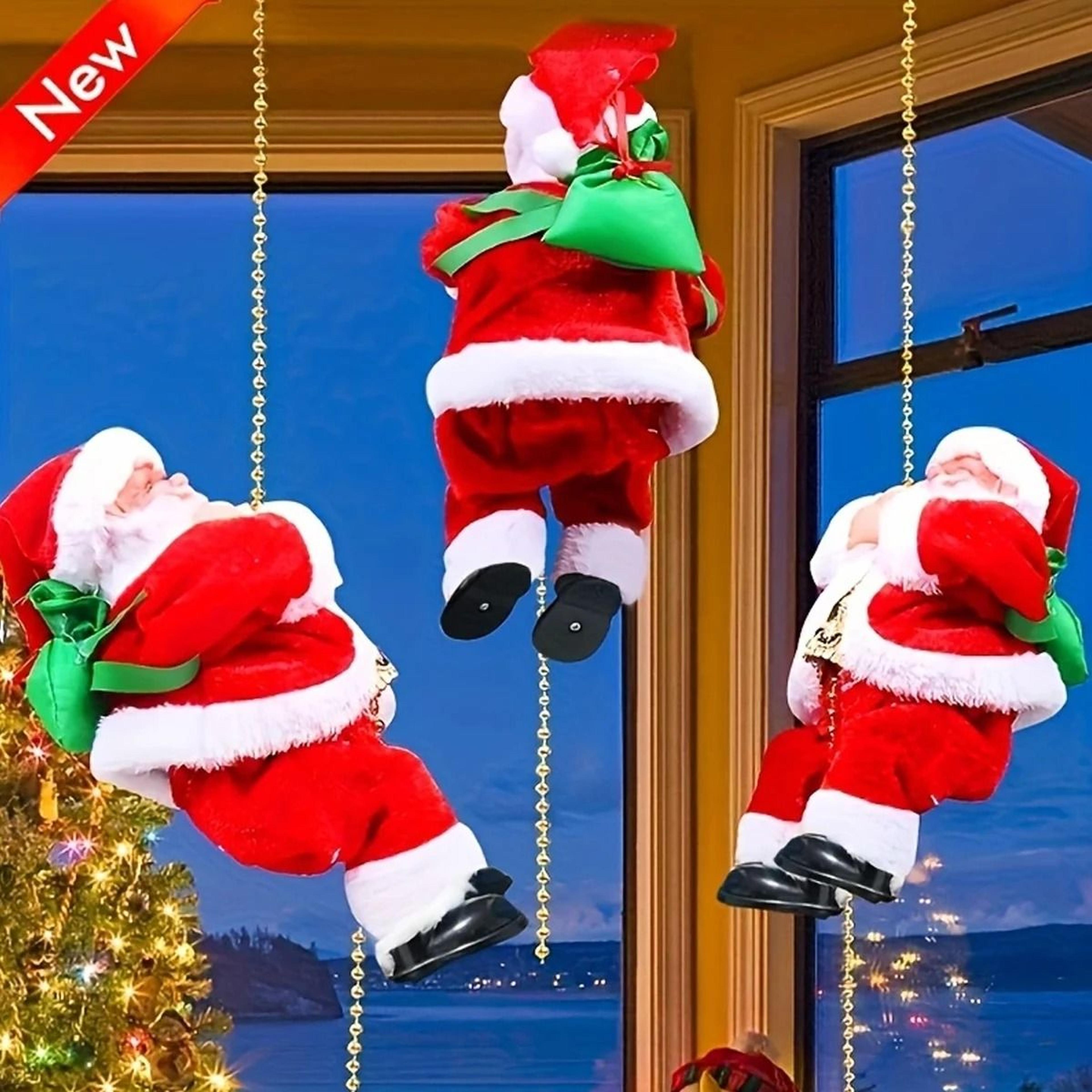 climbing santa christmas decoration doll