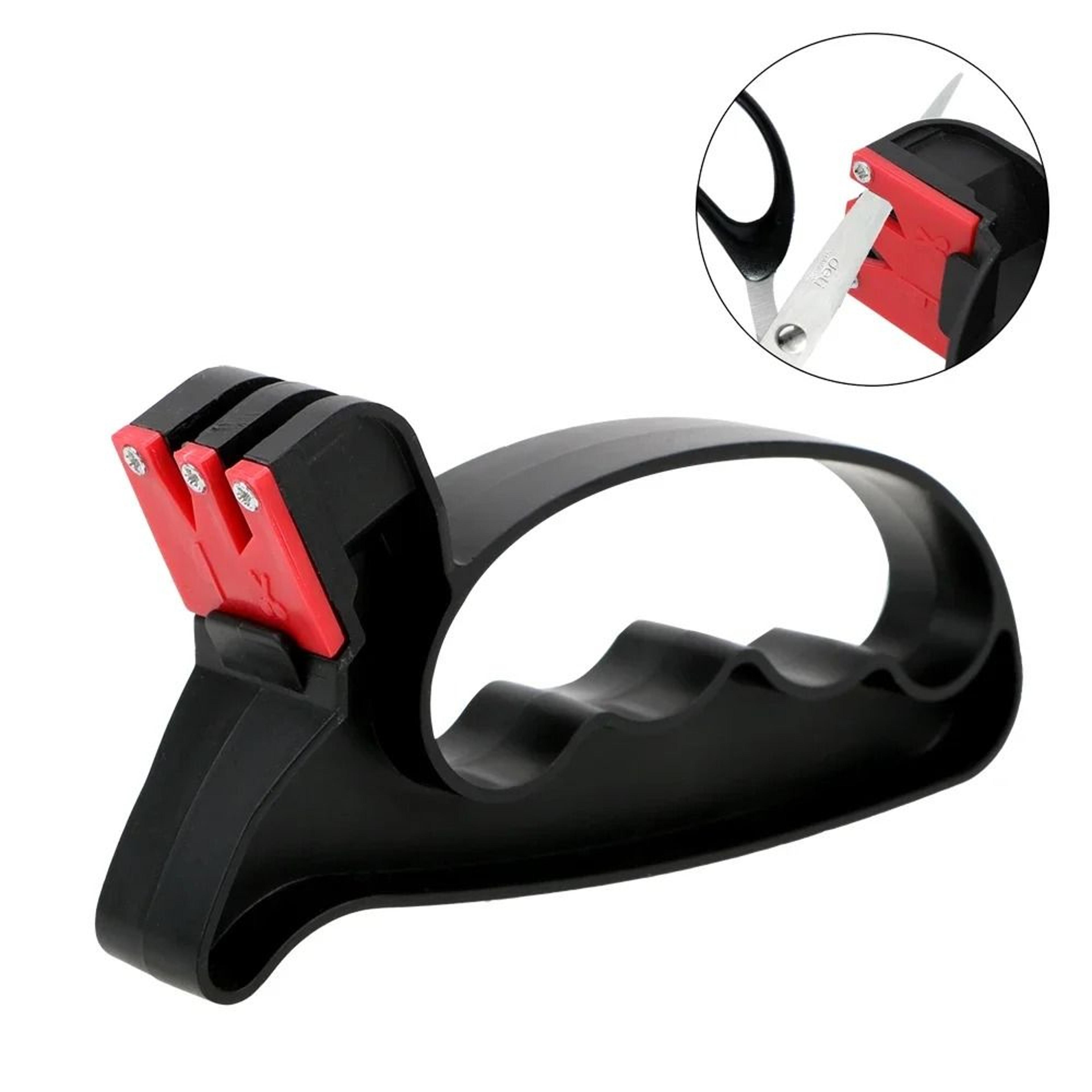 handheld 3 level knife sharpener for kitchen knives and scissors