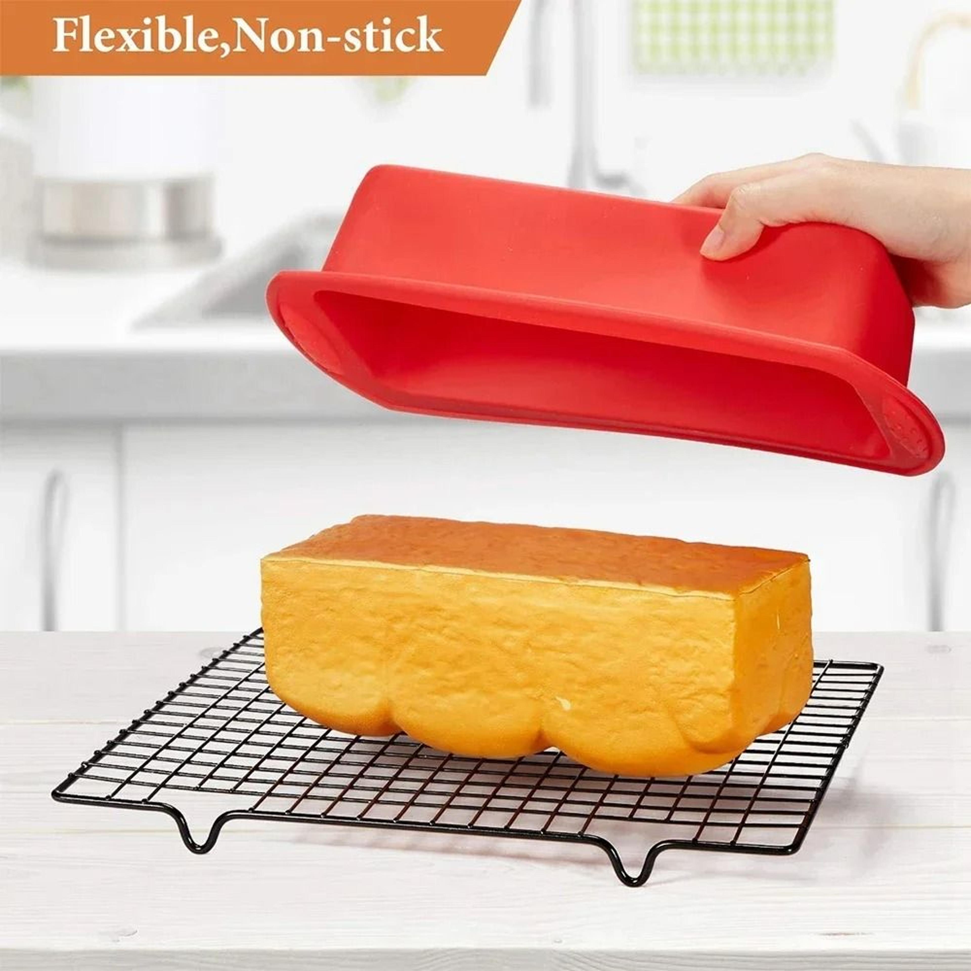 silicone loaf pan for bread banana cake meatloaf and quiche non stick baking mold