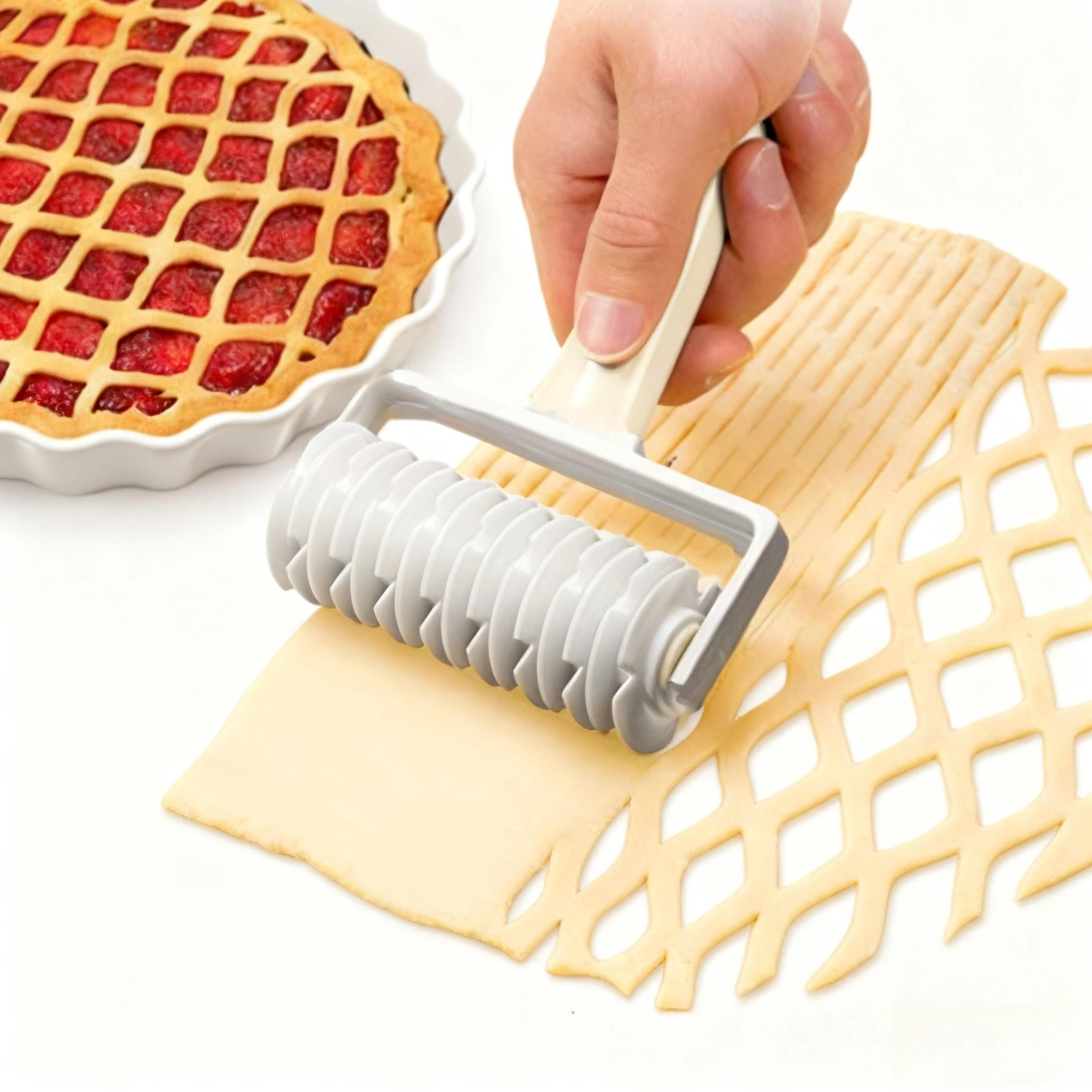 lattice roller cutter for pie dough cookies pastry and bread