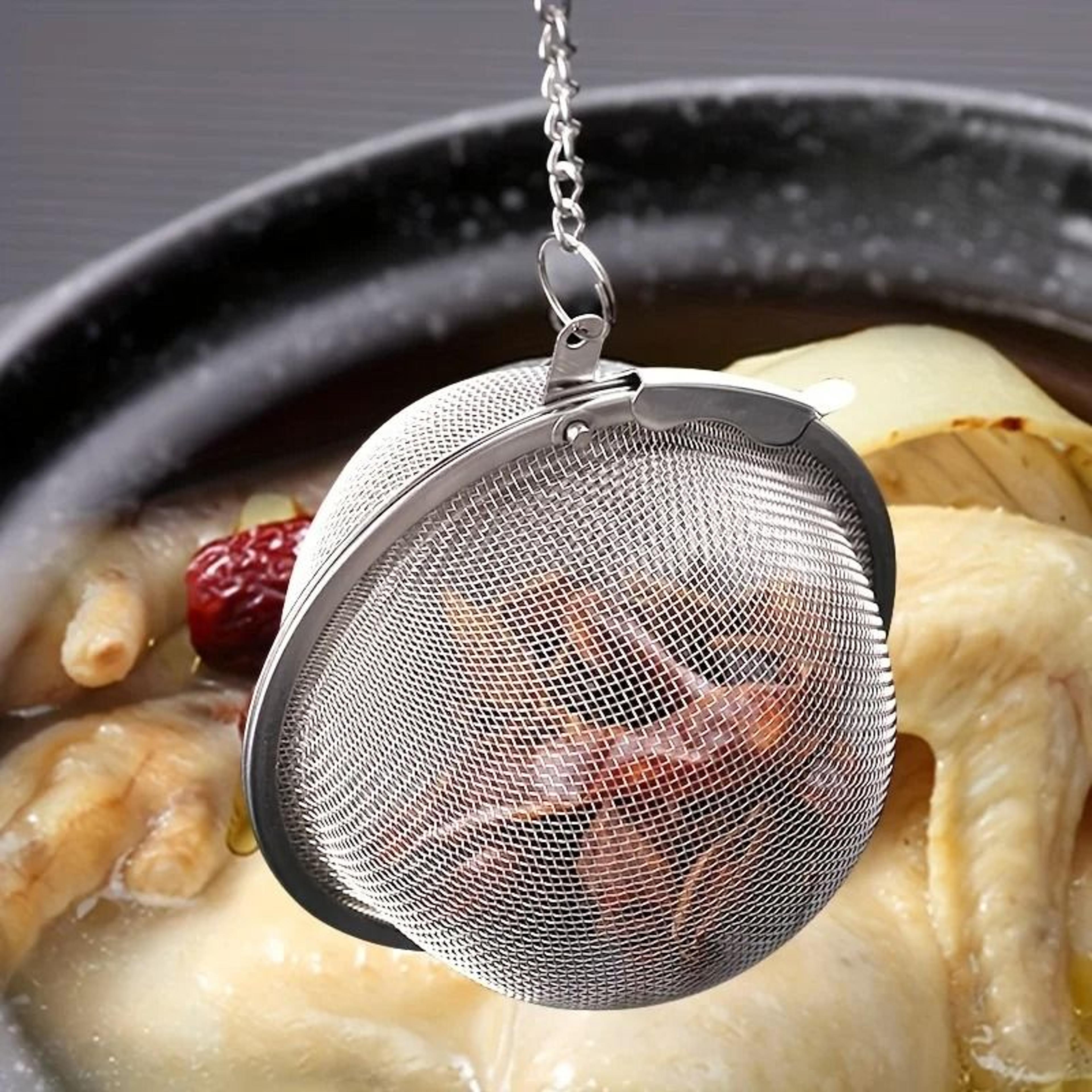 304 stainless steel flavor filter ball with extension chain hook