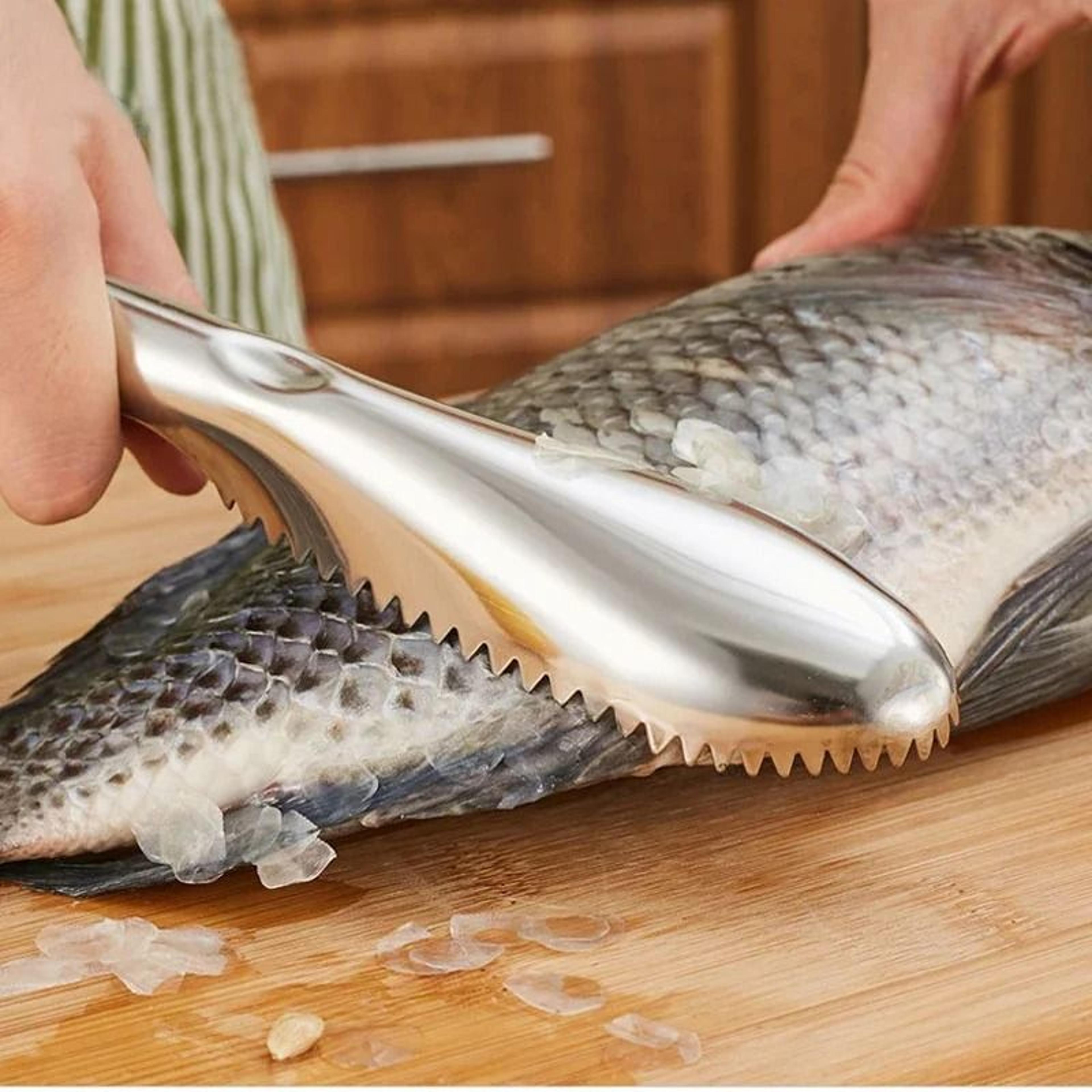 stainless steel fish skin scraper and cleaning knife – heavy-duty fish scaler tool