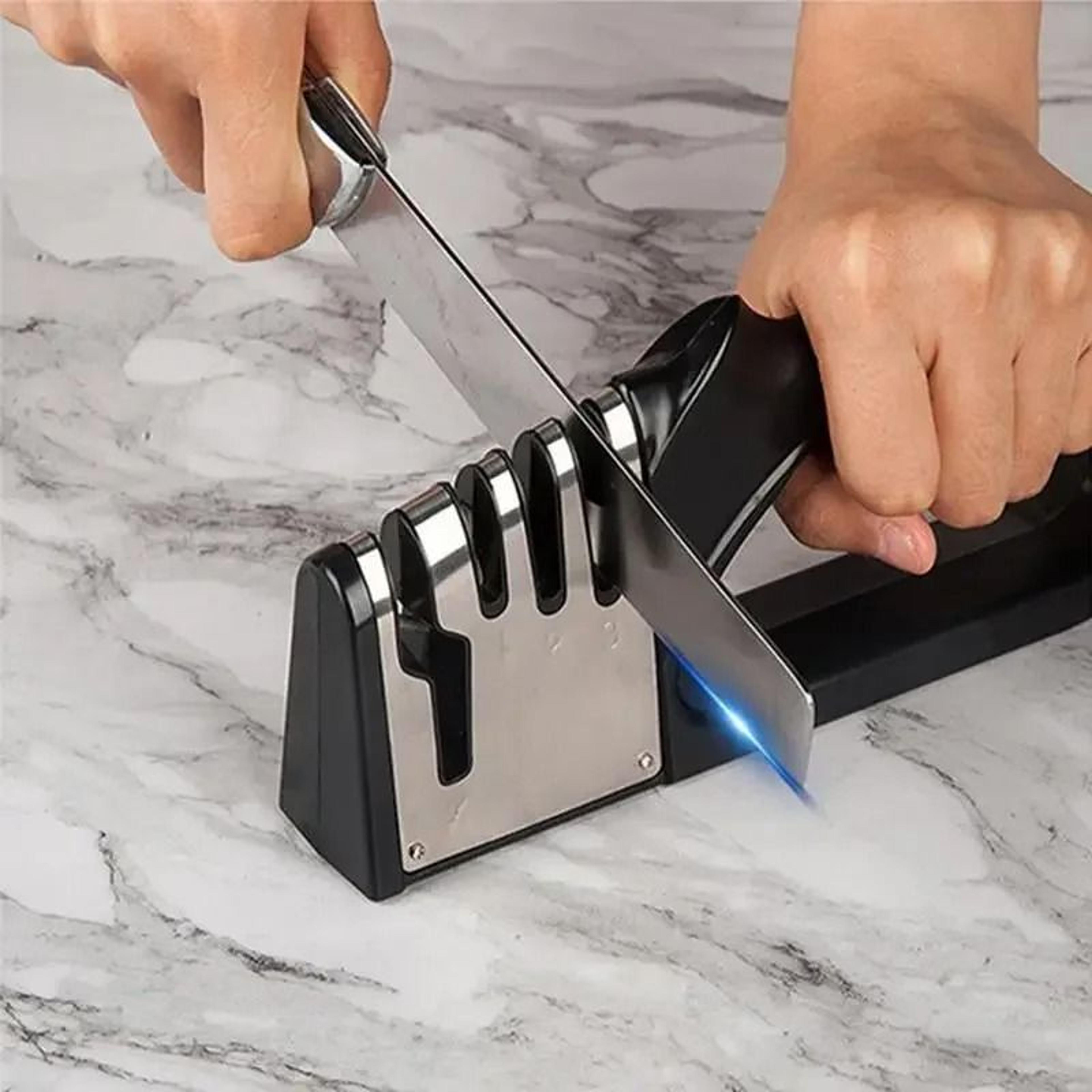 kitchen 4 segment knife sharpener portable non slip base knife sharpening tool