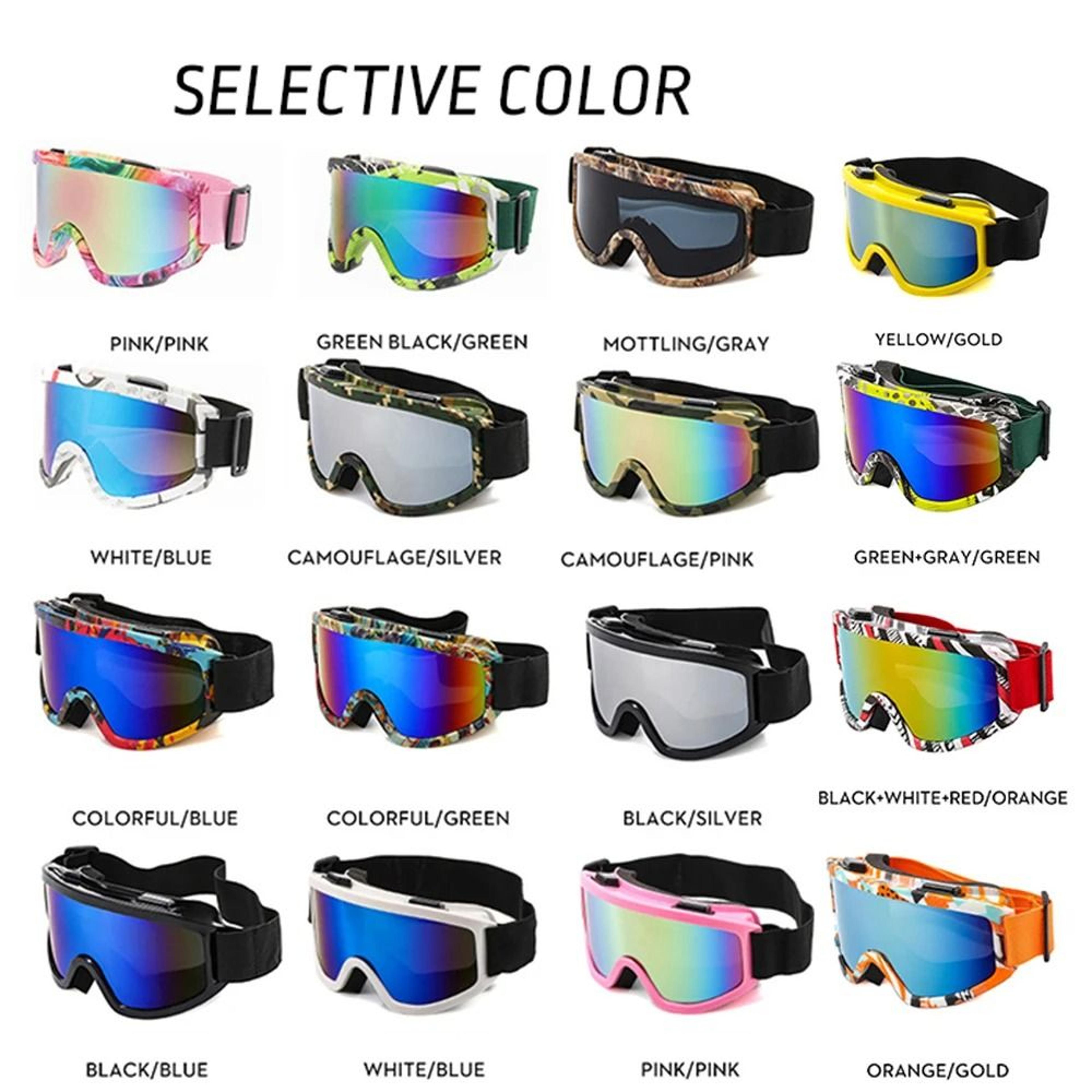 large frame ski goggles with colorful lens anti collision anti glare outdoor snow goggles