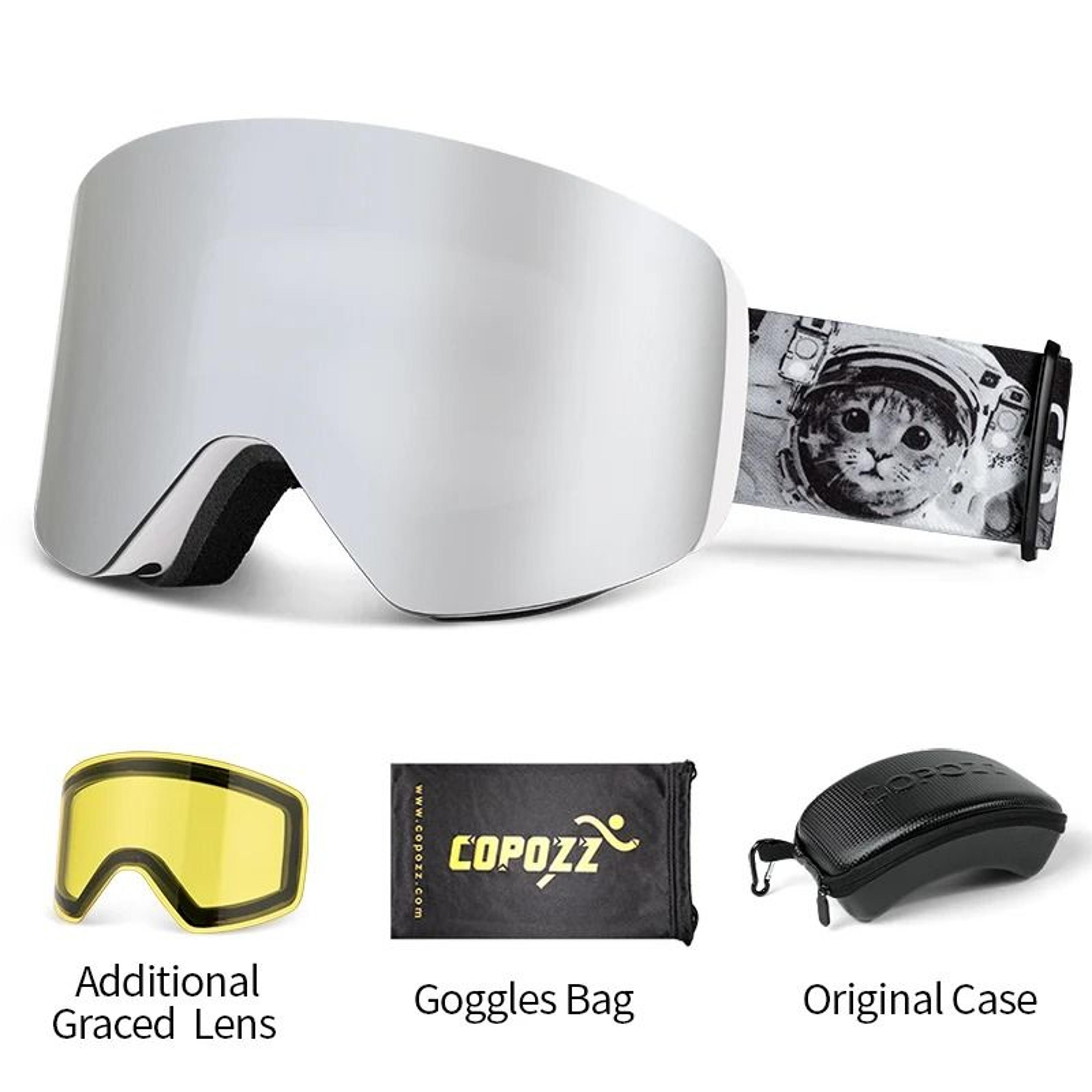 professional magnetic ski goggles with quick change anti fog double layer lens